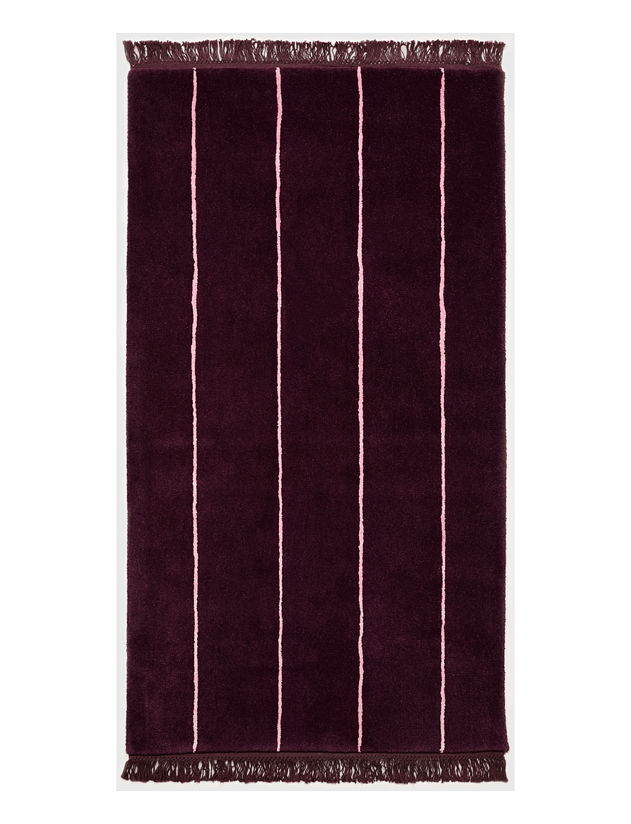 Bongusta - Pinstripe Rug 90 x 160 cm - villased vaibad - wine & pink - 1