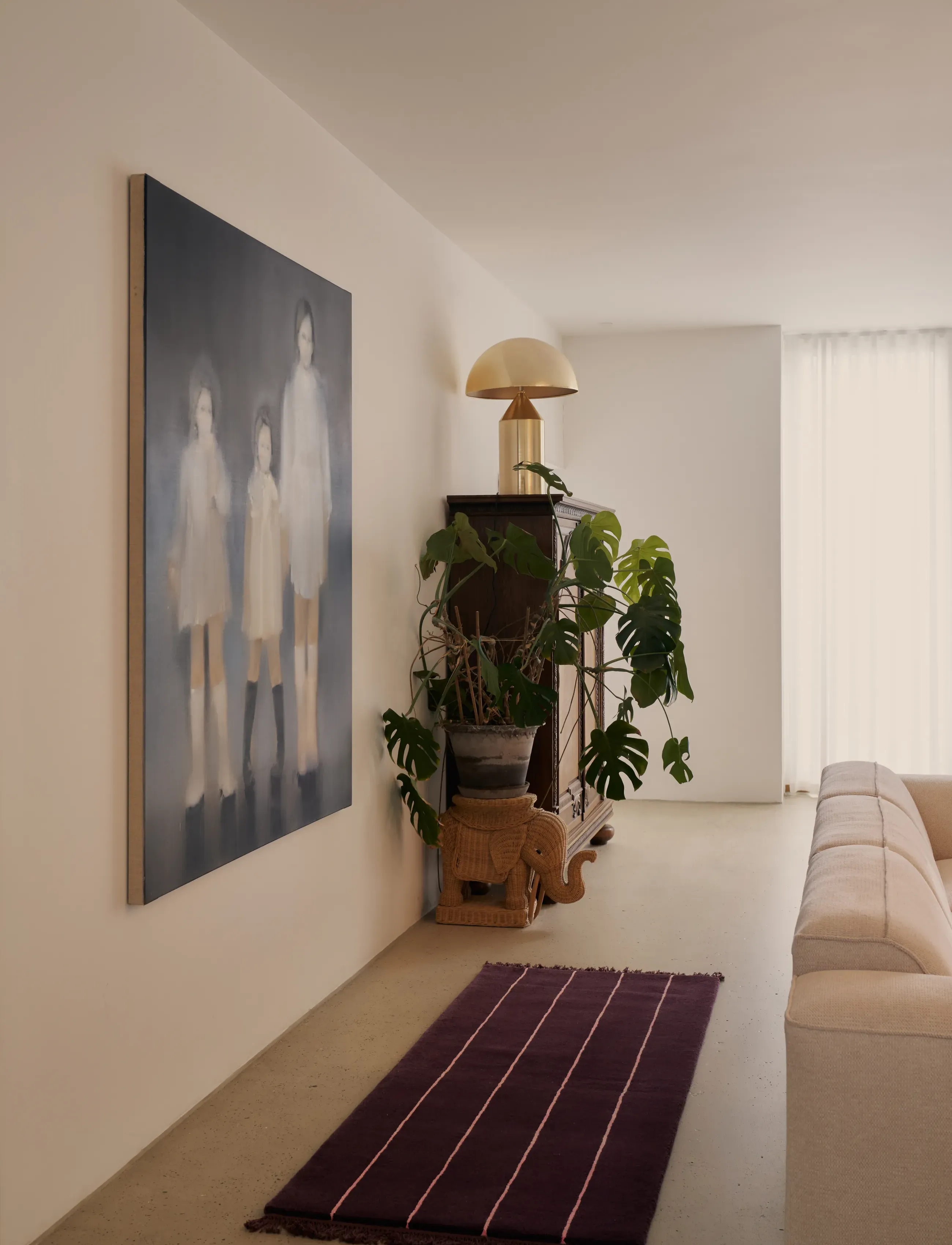 Bongusta - Pinstripe Rug 90 x 160 cm - villased vaibad - wine & pink - 0