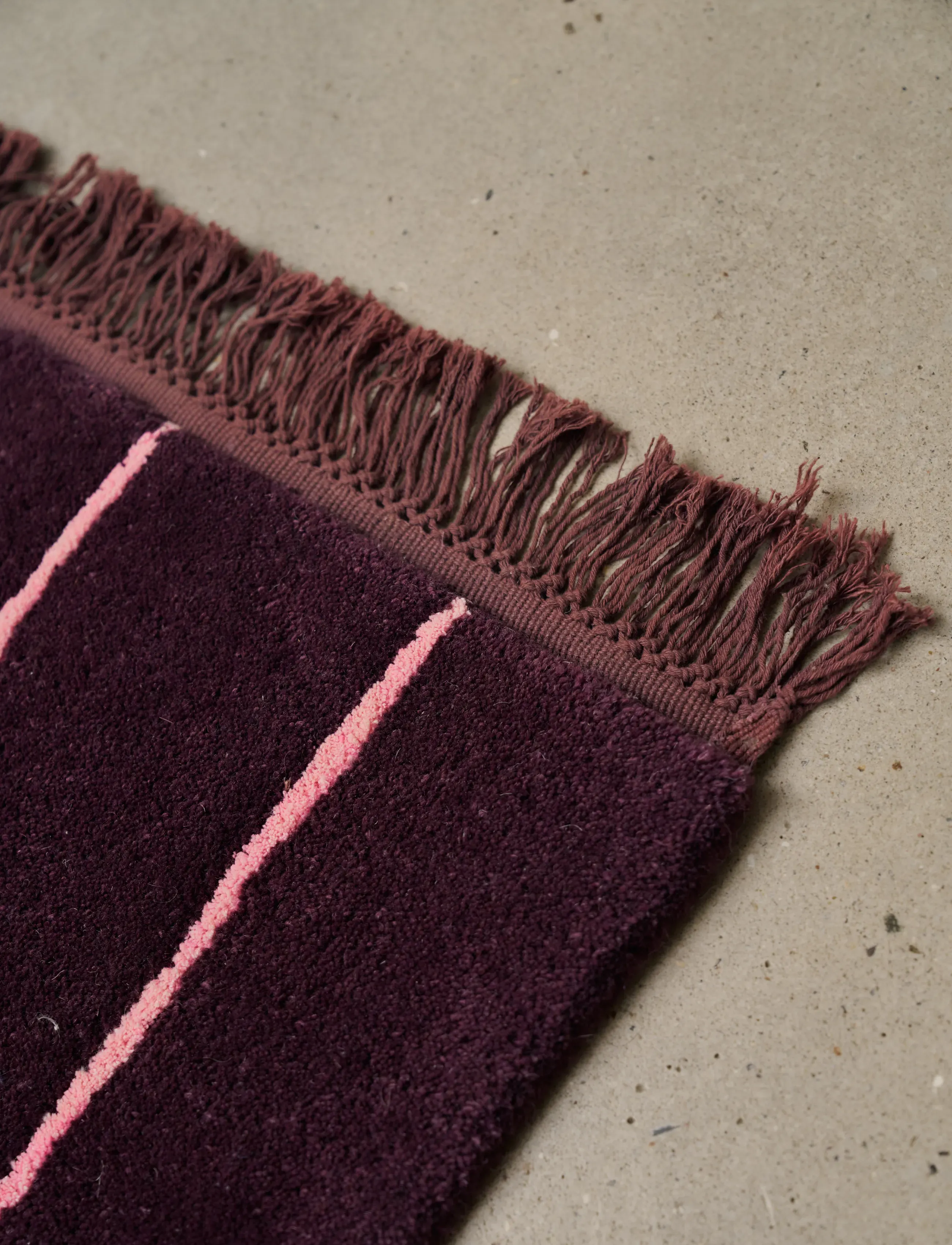 Bongusta - Pinstripe Rug 90 x 160 cm - villased vaibad - wine & pink - 4