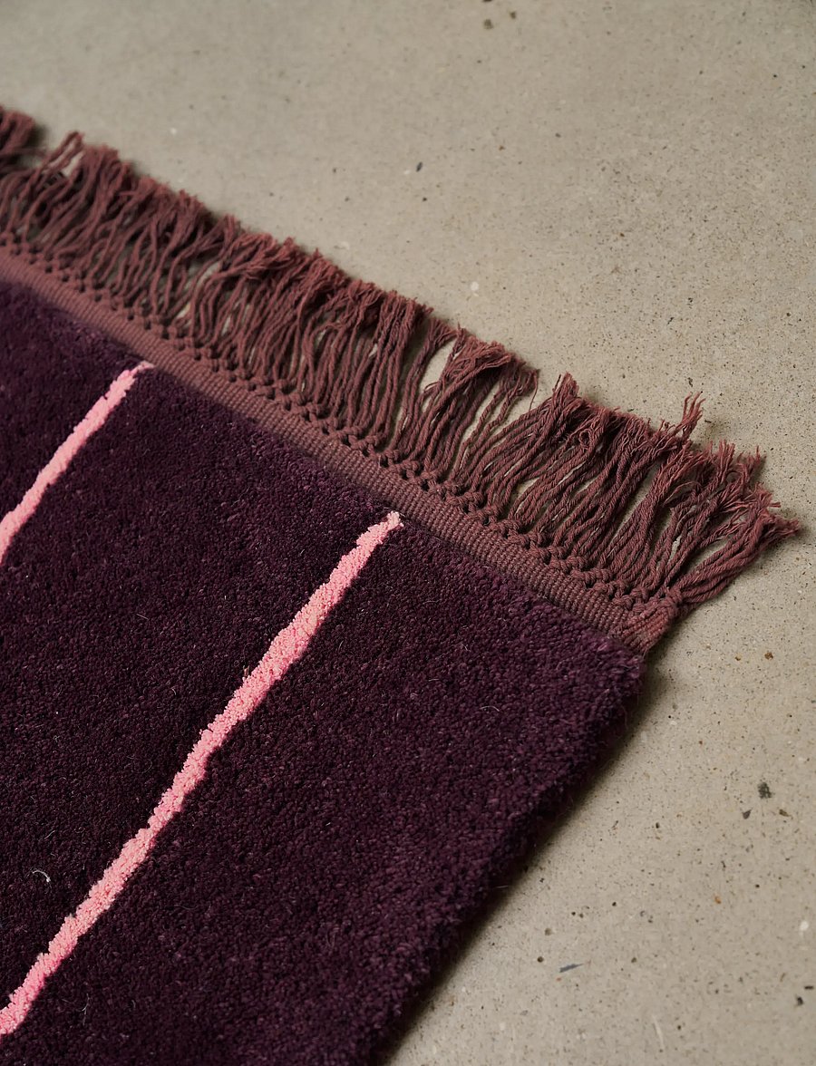 Bongusta - Pinstripe Rug 90 x 160 cm - villased vaibad - wine & pink - 4