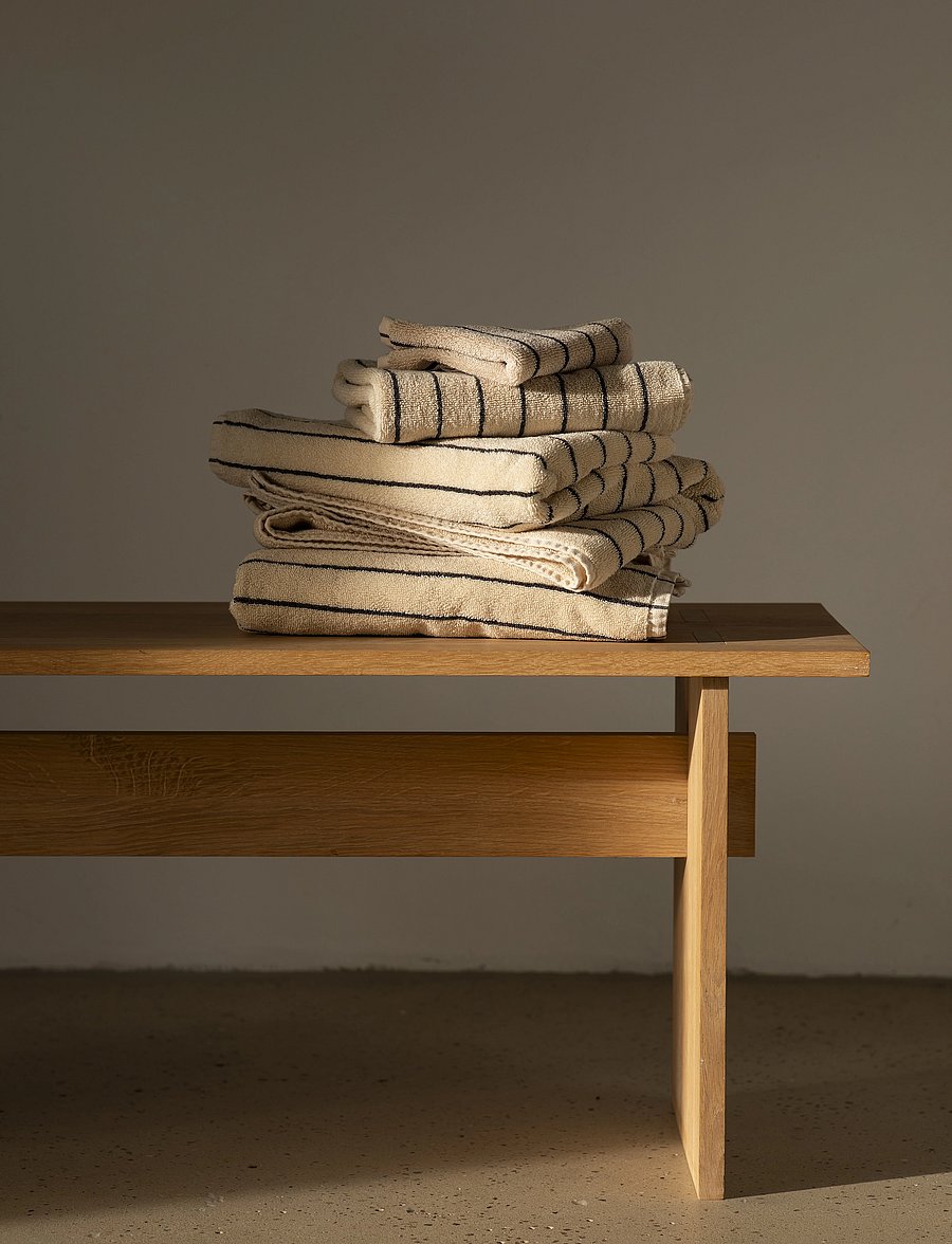 Bongusta - Naram Bath Towels - osta hinna alusel - creme & ink - 5