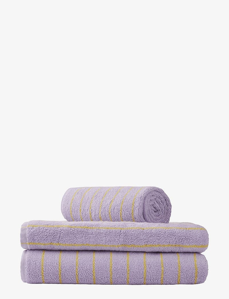 Bongusta - Naram Bath Towel - saunalinad - lilac and neon yellow - 0