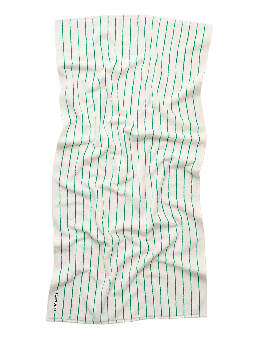 Bongusta - Naram Bath Towels - badetücher - pure white & grass - 1