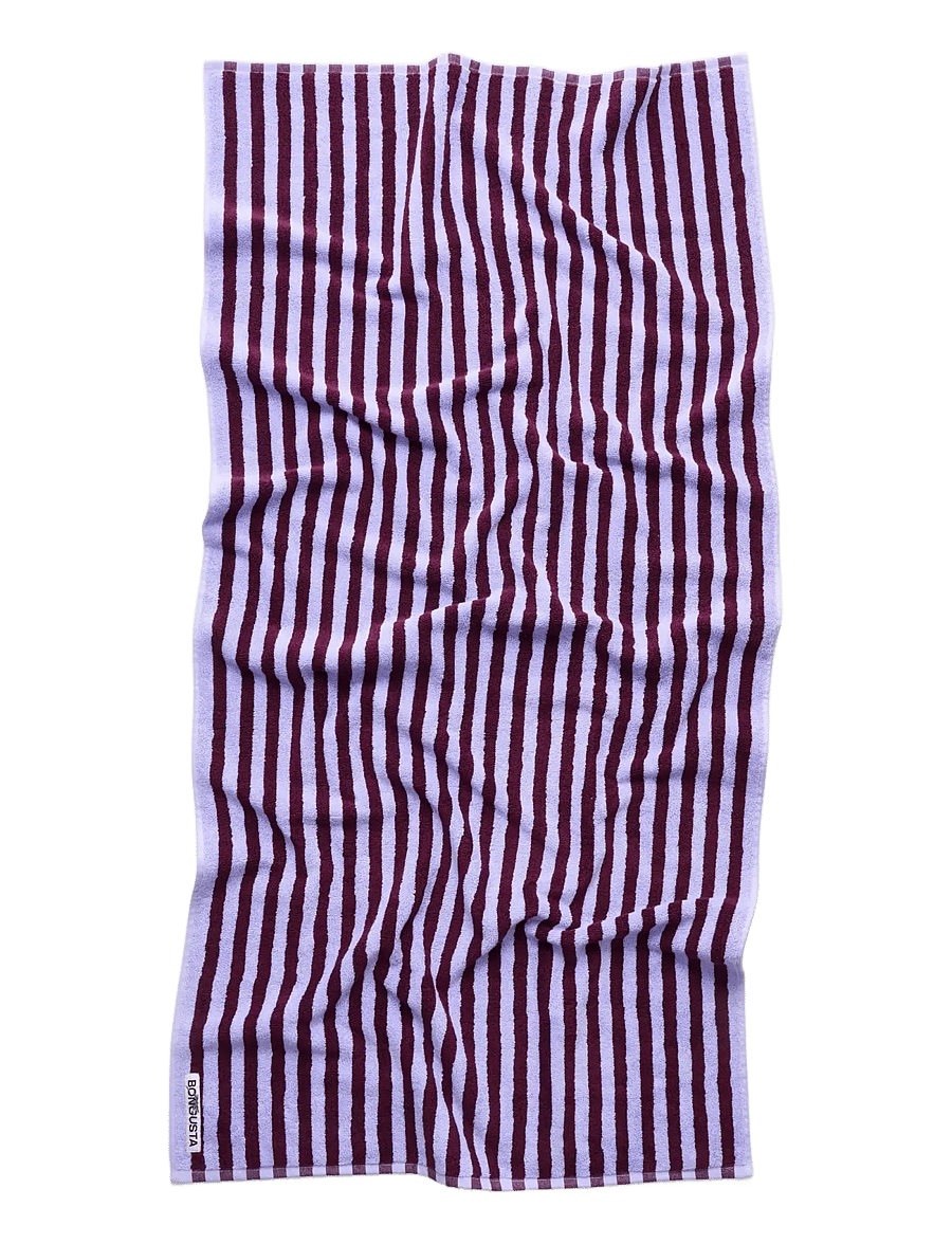Bongusta - Naram Bath Towels - badetücher - wine & lavender blue - 1