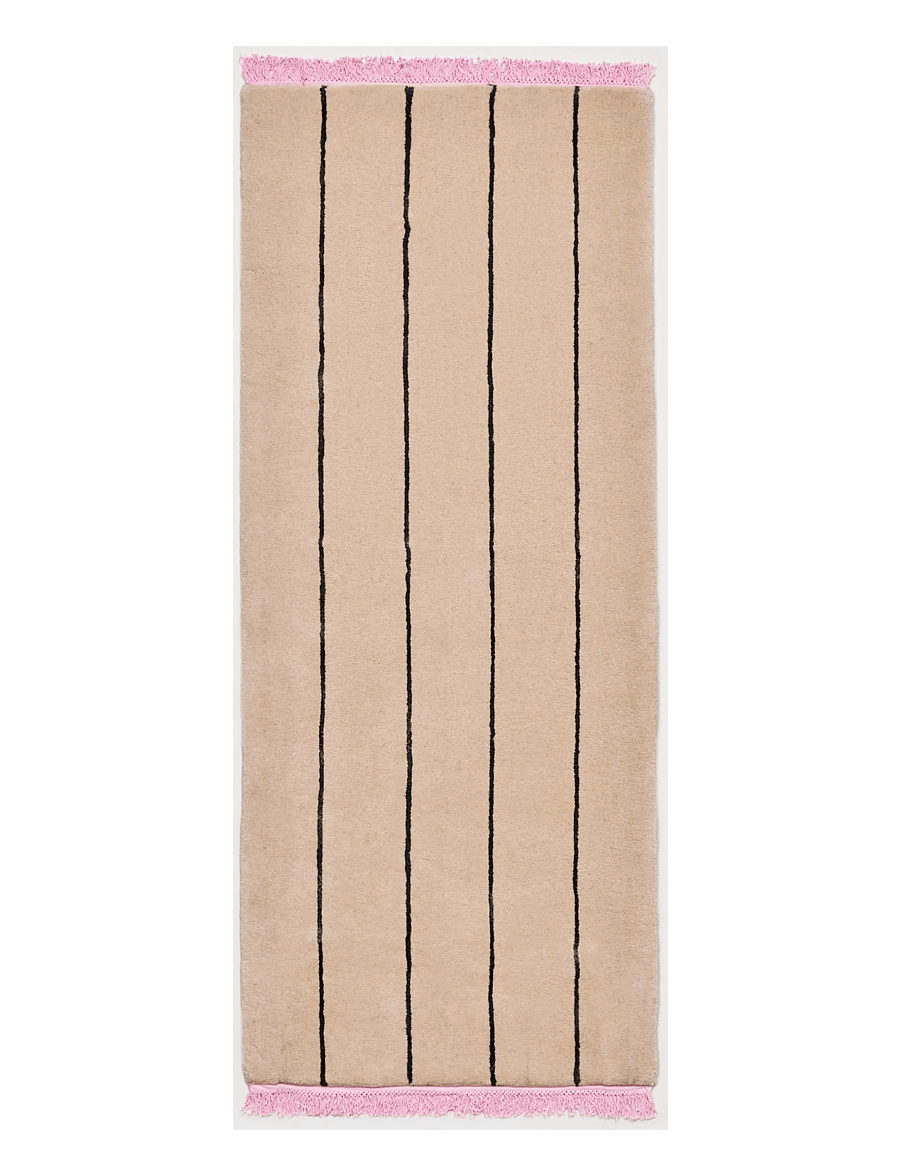 Bongusta - Pinstripe Rug 80 x 200 cm - wollteppiche - creme & ink - 1