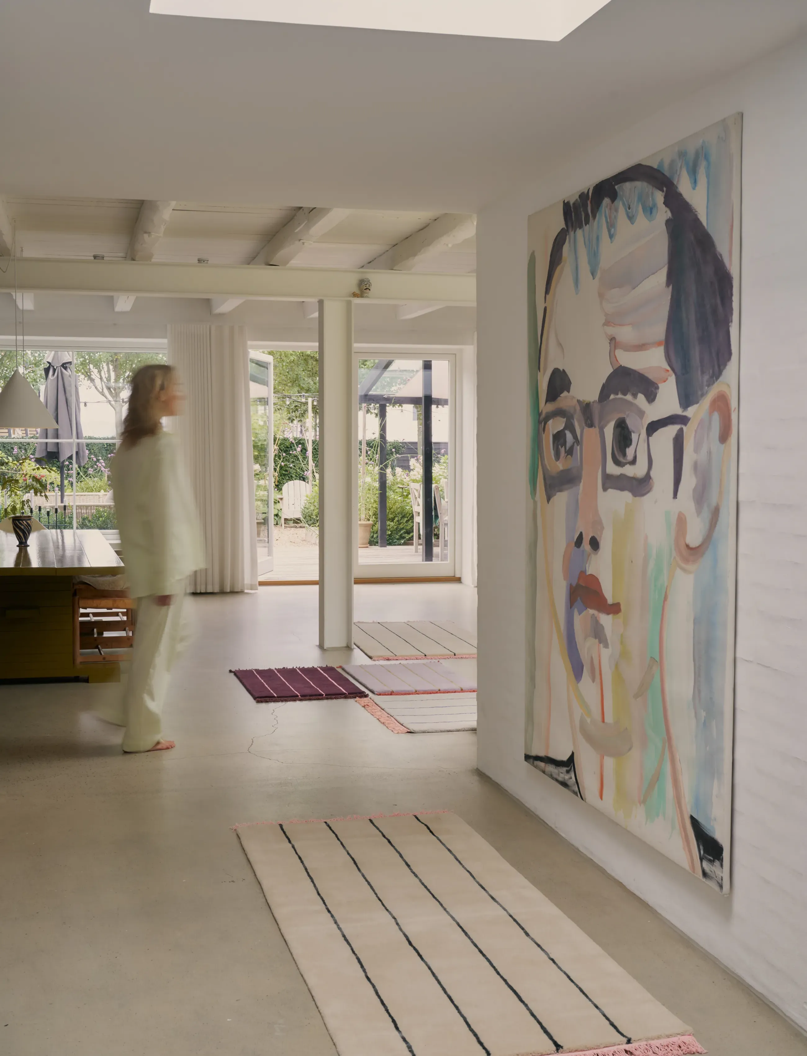 Bongusta - Pinstripe Rug 80 x 200 cm - ullmattor - creme & ink - 0