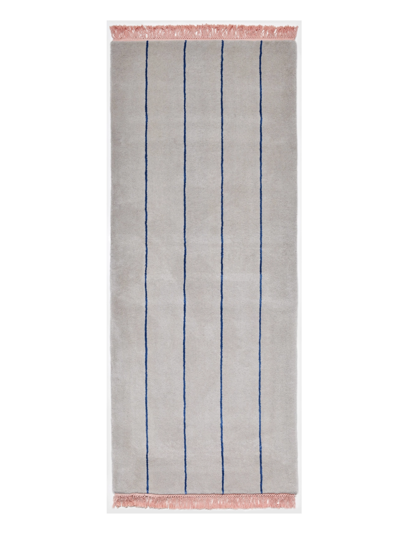 Bongusta Pinstripe Rug 80 x 200 cm - Wollteppiche - MOONBEAM & ULTRAMARINE / cream