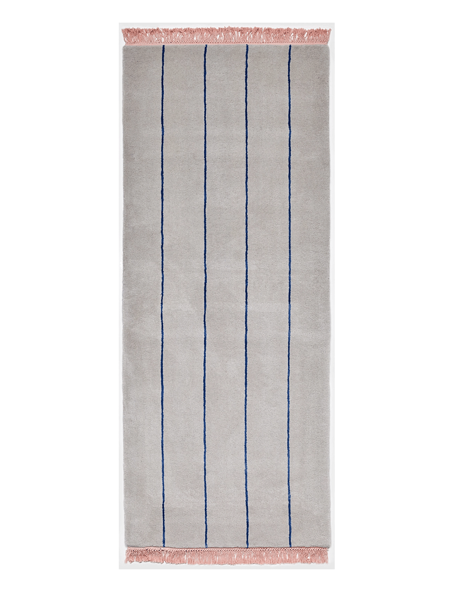Bongusta - Pinstripe Rug 80 x 200 cm - wollteppiche - moonbeam & ultramarine - 1