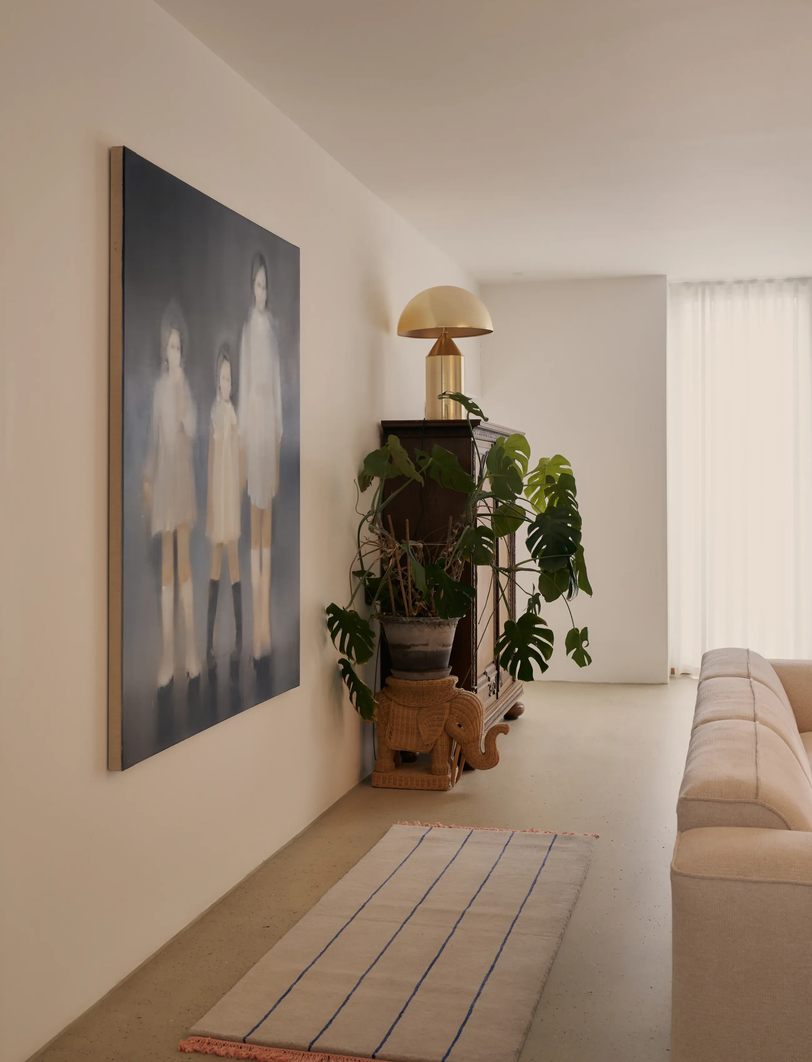 Bongusta - Pinstripe Rug 80 x 200 cm - wollteppiche - moonbeam & ultramarine - 0