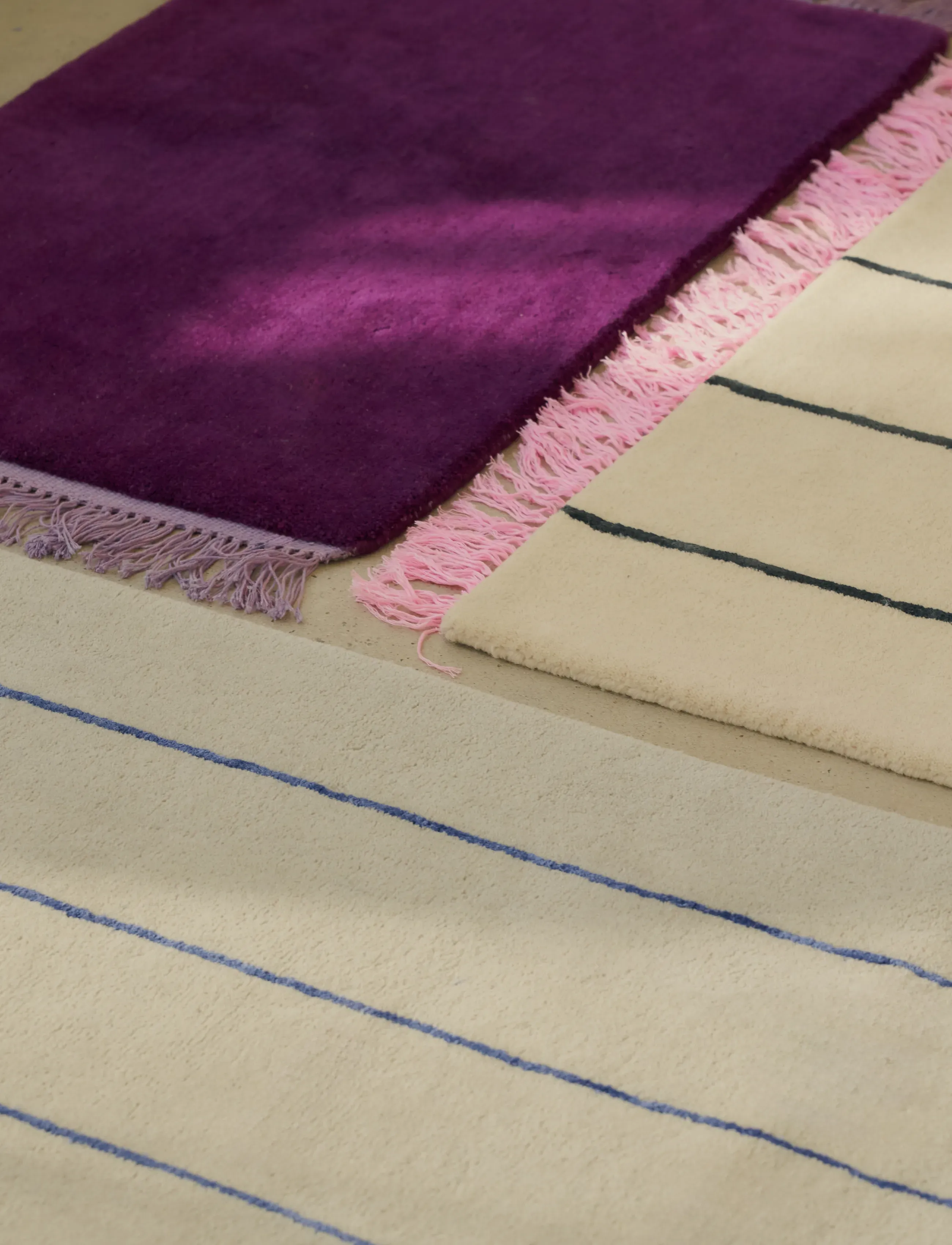 Bongusta - Pinstripe Rug 80 x 200 cm - wollteppiche - moonbeam & ultramarine - 4