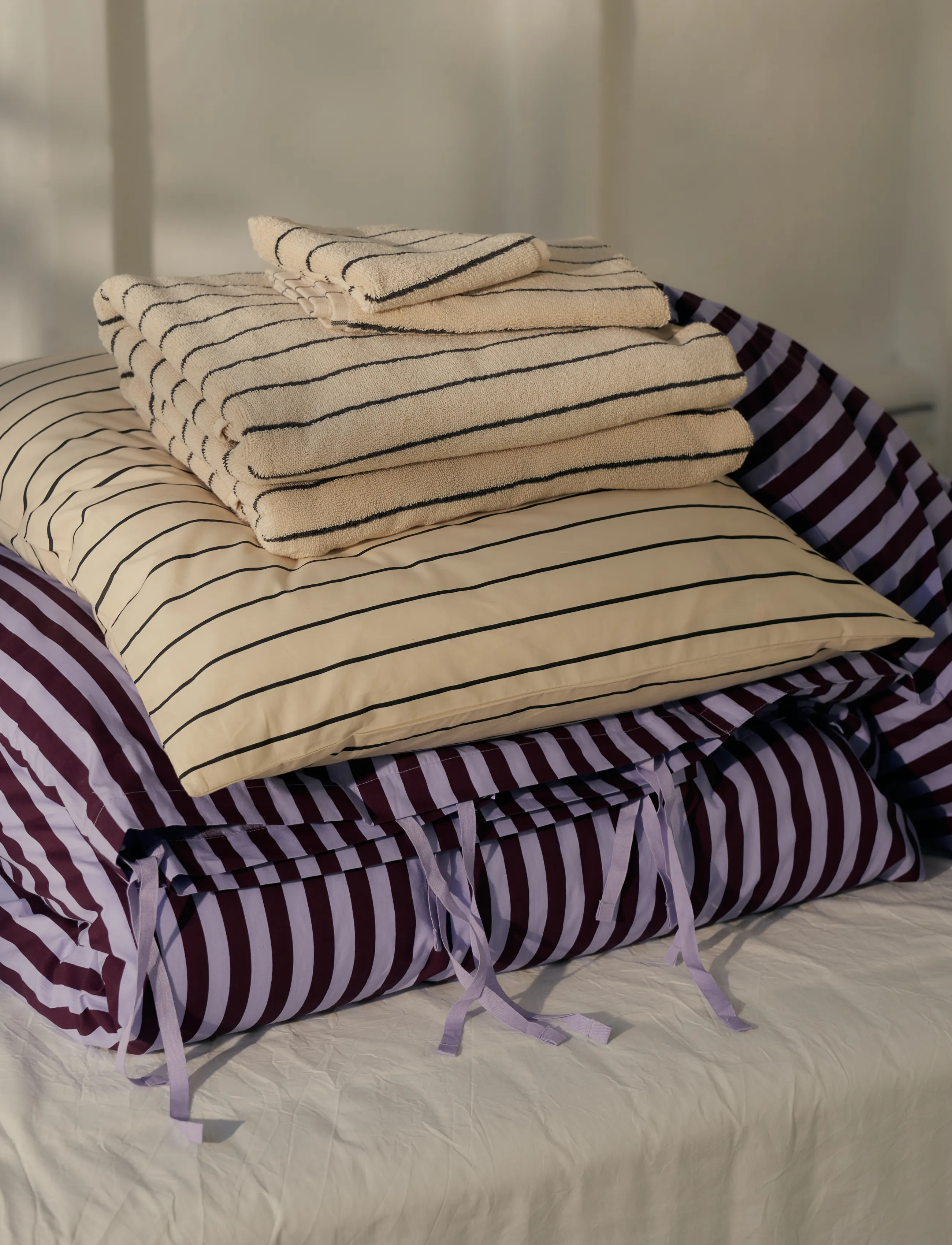 Bongusta - Percale Duvet Cover - tekikotid - wine & lavender blue - 0