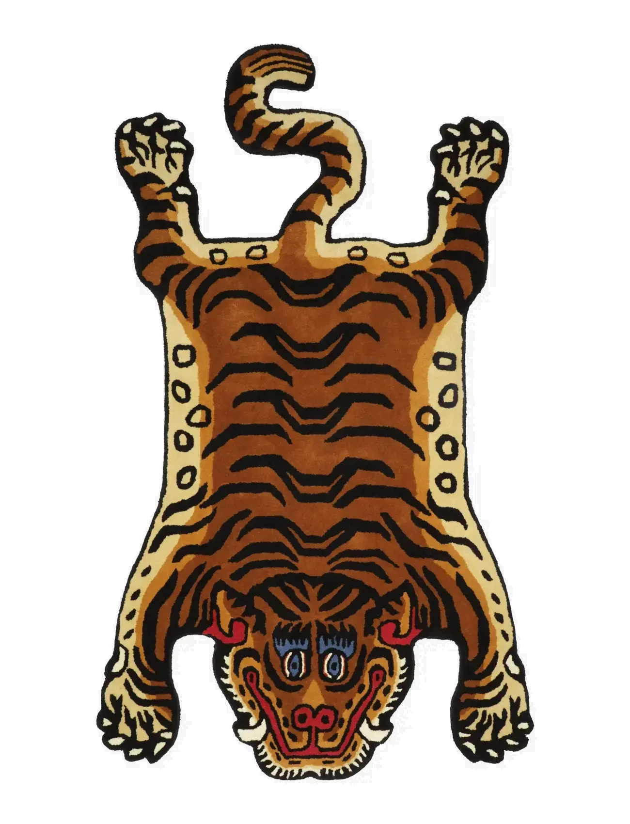Bongusta Tiger Rug Small, Uldtæppe, Brun, Str: 125X70CM