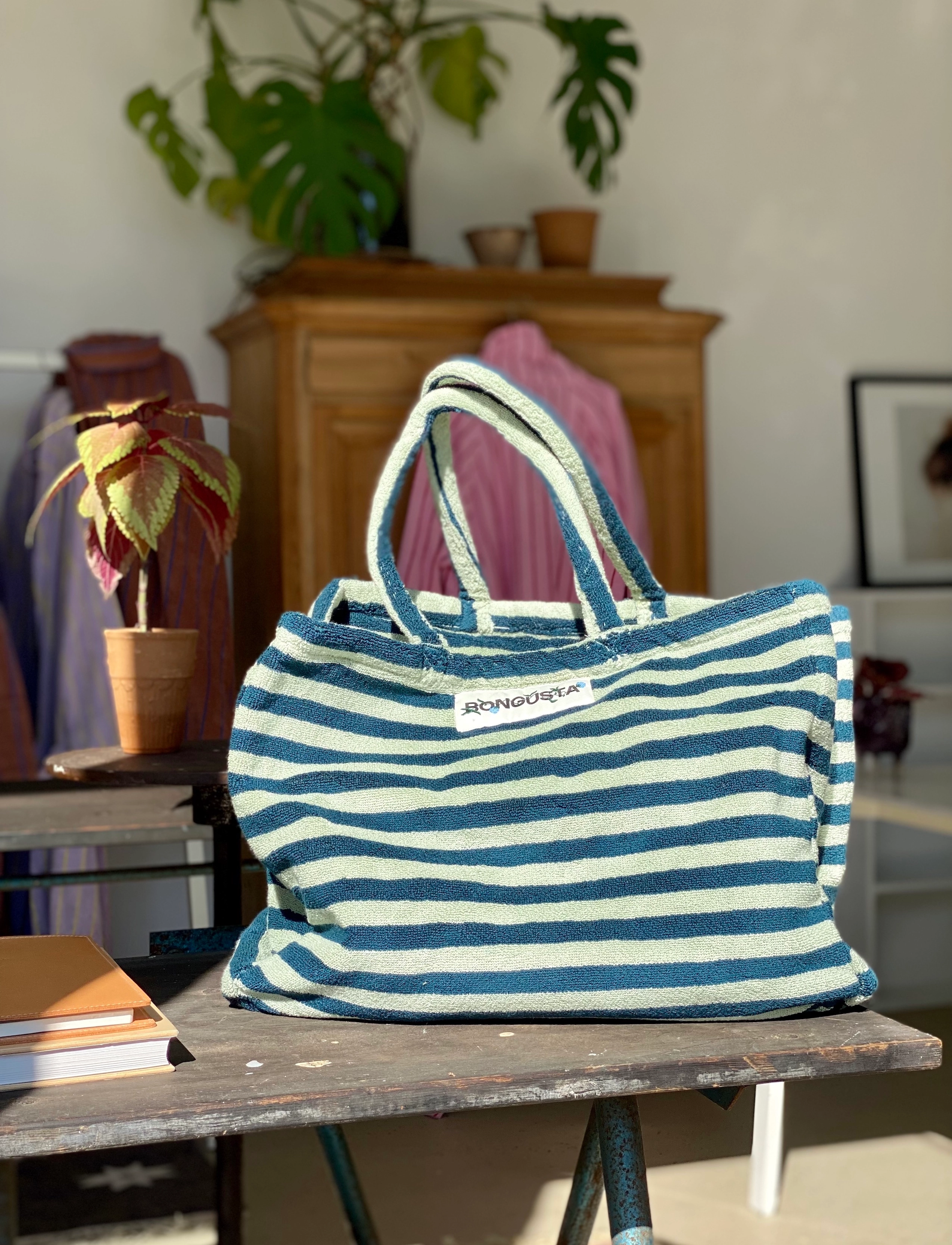 Bongusta - Naram Weekend Bag - tote bags - sea foam and deep teal - 1