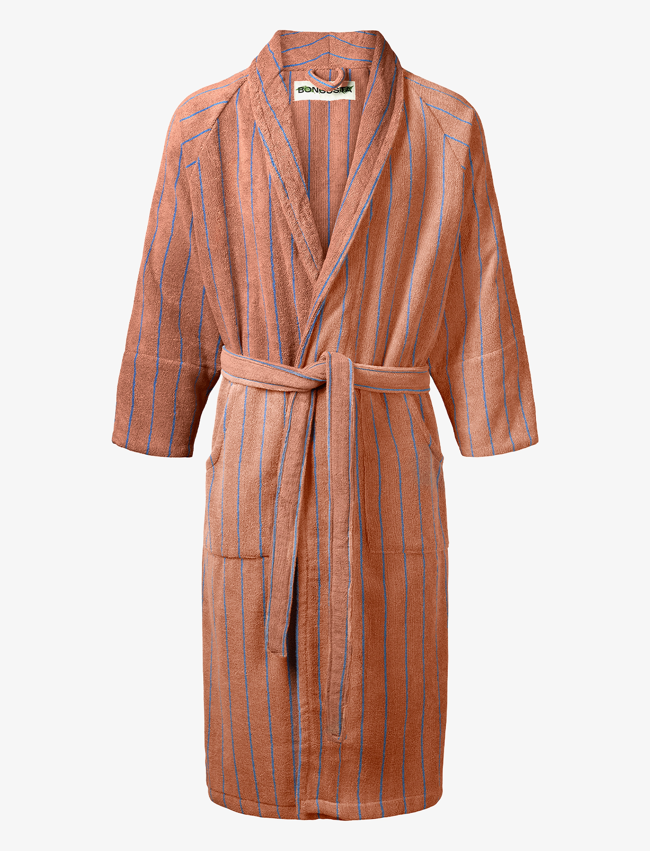 Bongusta Naram Bathrobe Camel & Ultramarine, Morgenkåbe, Pink, Str: S/M