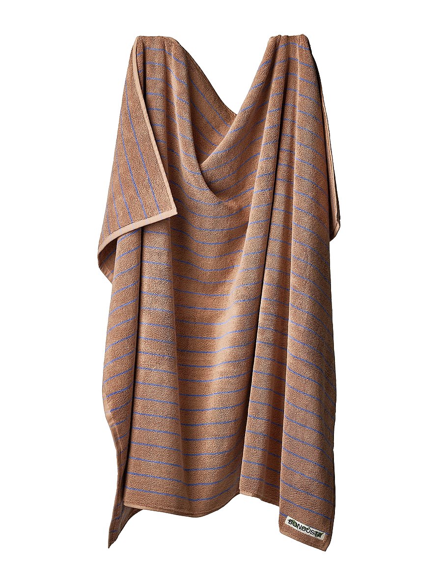 Bongusta - Naram Bath Sheets - saunalinad - camel and ultramarine blue - 1