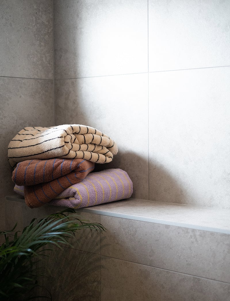 Bongusta - Naram Bath Sheet - bath towels - camel and ultramarine blue - 3