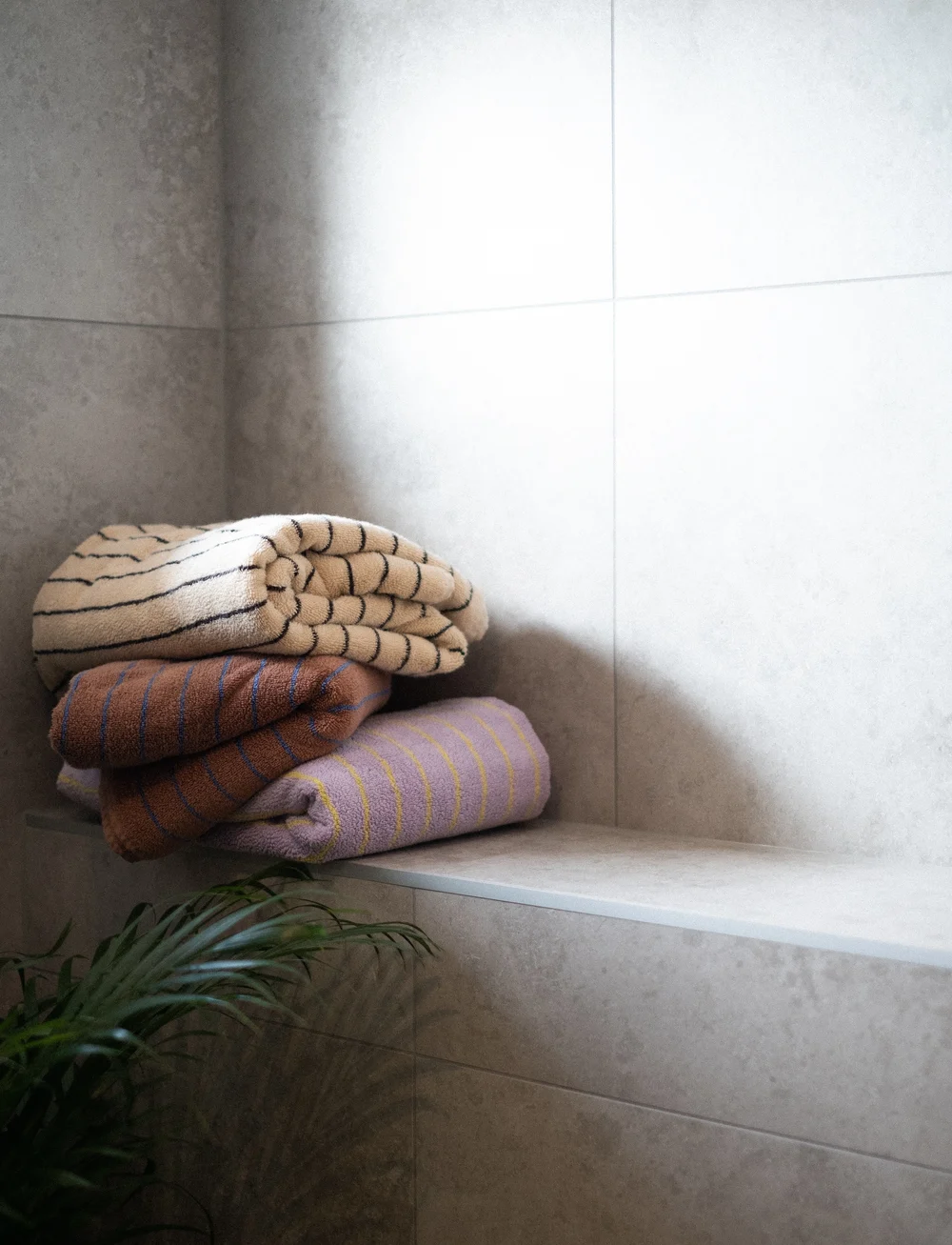 Bongusta - Naram Bath Sheet - kylpypyyhkeet - camel & ultramarine - 3