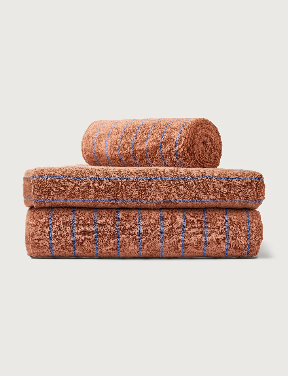 Bongusta - Naram Bath Sheet - kylpypyyhkeet - camel & ultramarine - 5