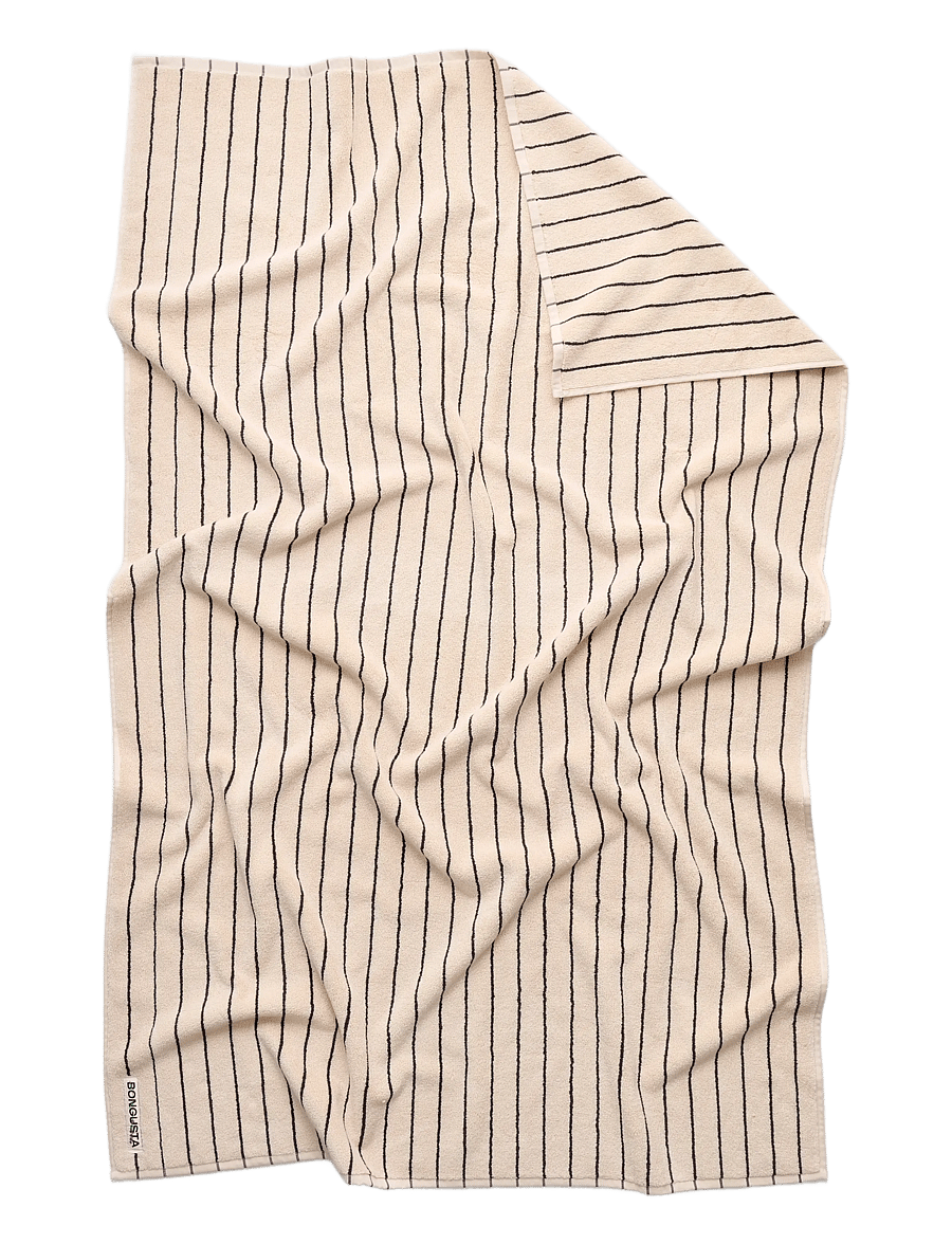 Bongusta - Naram Bath Sheets - saunalinad - creme and ink - 0