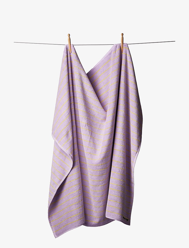 Bongusta - Naram Bath Sheet - badetücher - lilac & neon yellow - 0