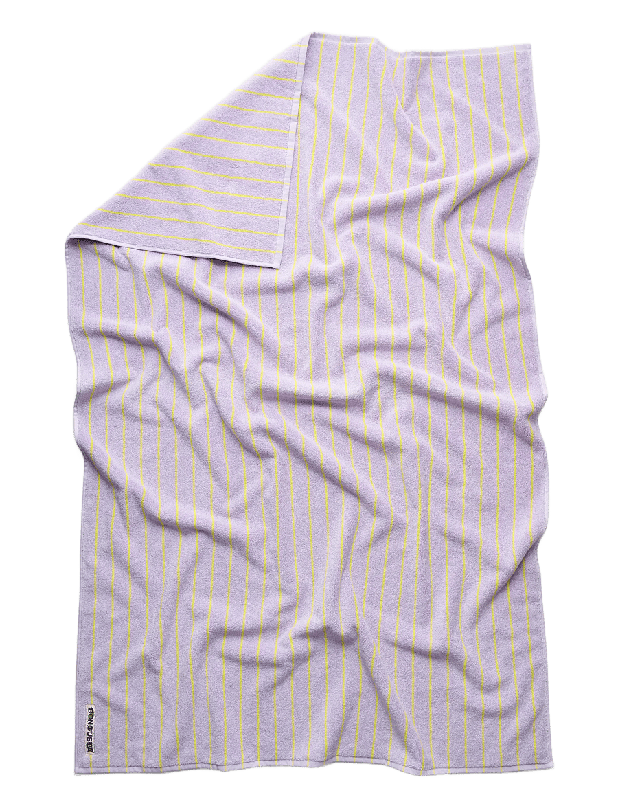 Bongusta - Naram Bath Sheets - badetücher - lilac & neon yellow - 0