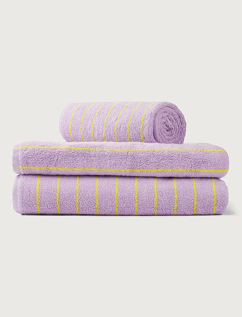 Bongusta - Naram Bath Sheet - badetücher - lilac & neon yellow - 5