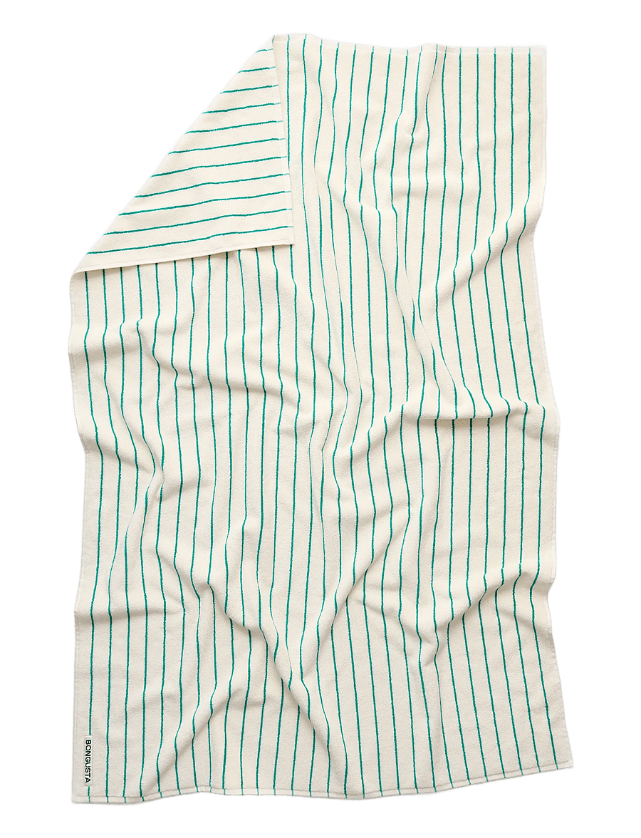 Bongusta - Naram Bath Sheets - badetücher - pure white & grass - 1