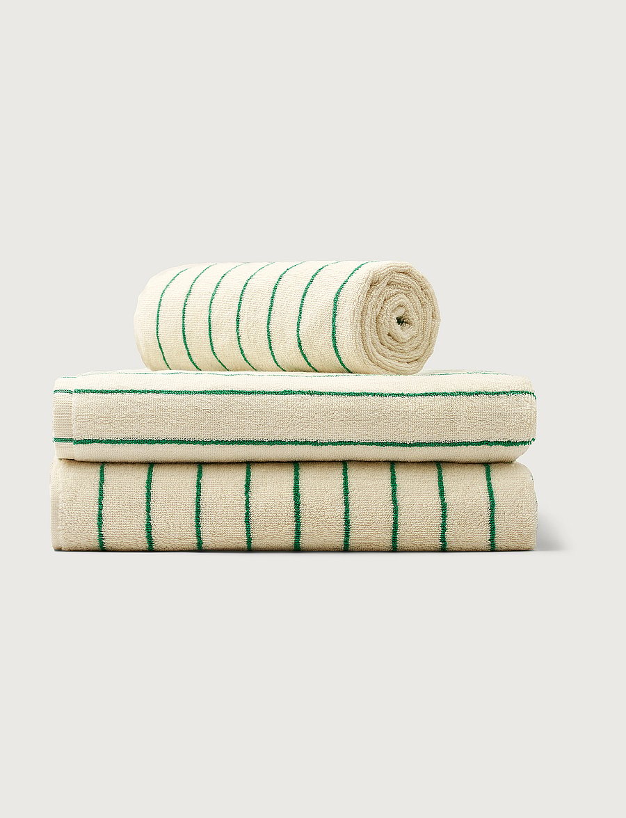 Bongusta - Naram Bath Sheets - badetücher - pure white & grass - 5