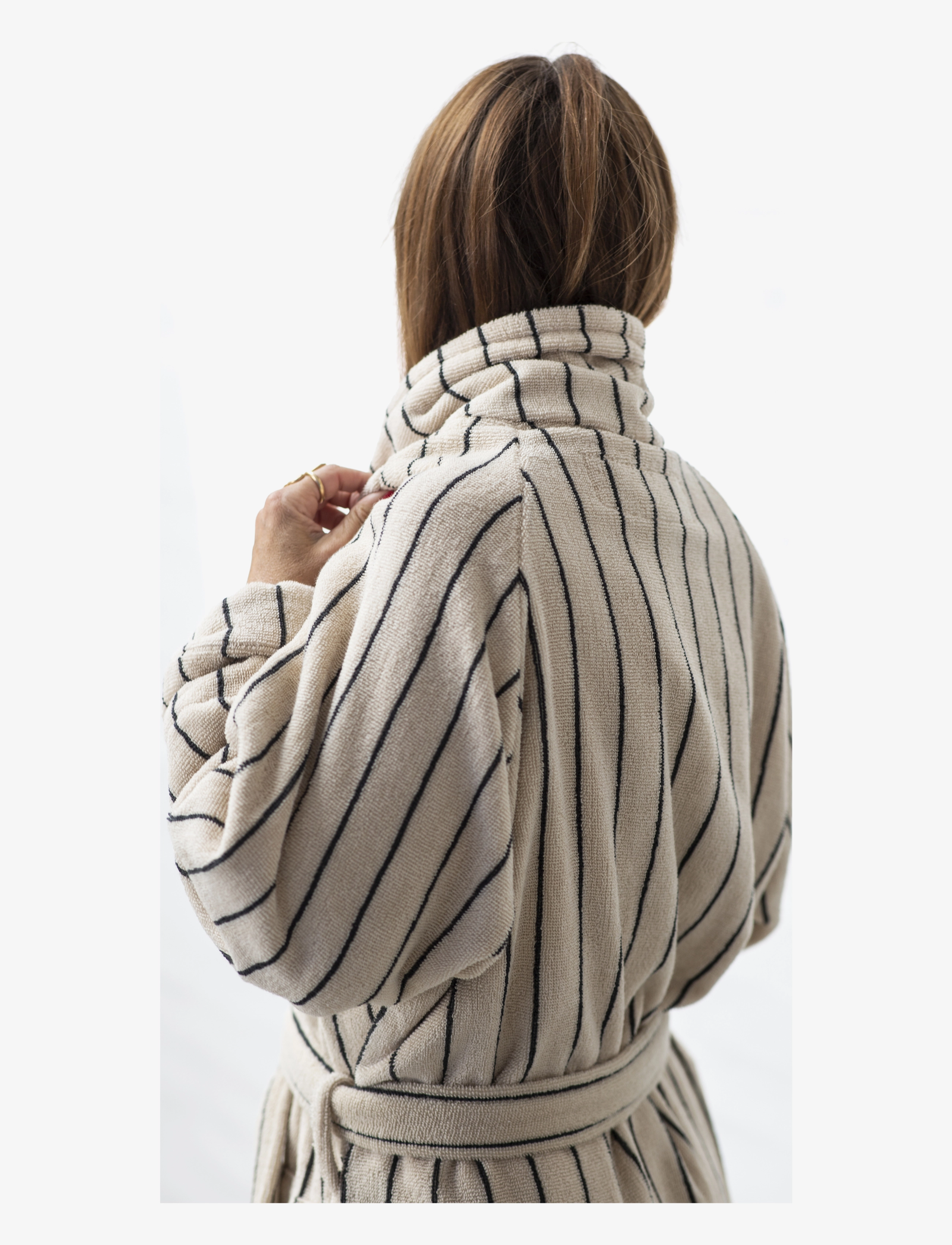 Bongusta - Naram Bathrobe - creme & ink - vardagsstil - creme & ink - 2