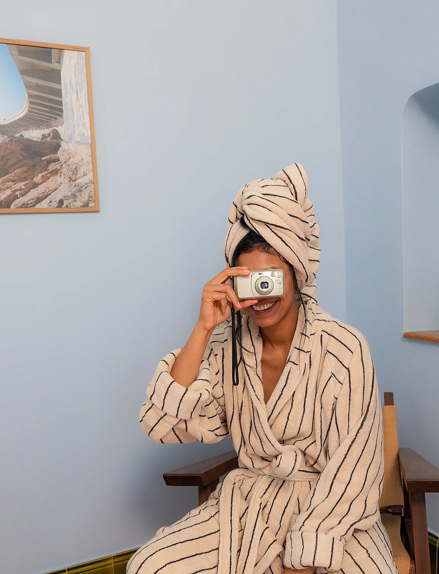 Bongusta - Naram Bathrobe - creme & ink - alltags-style - creme & ink - 0