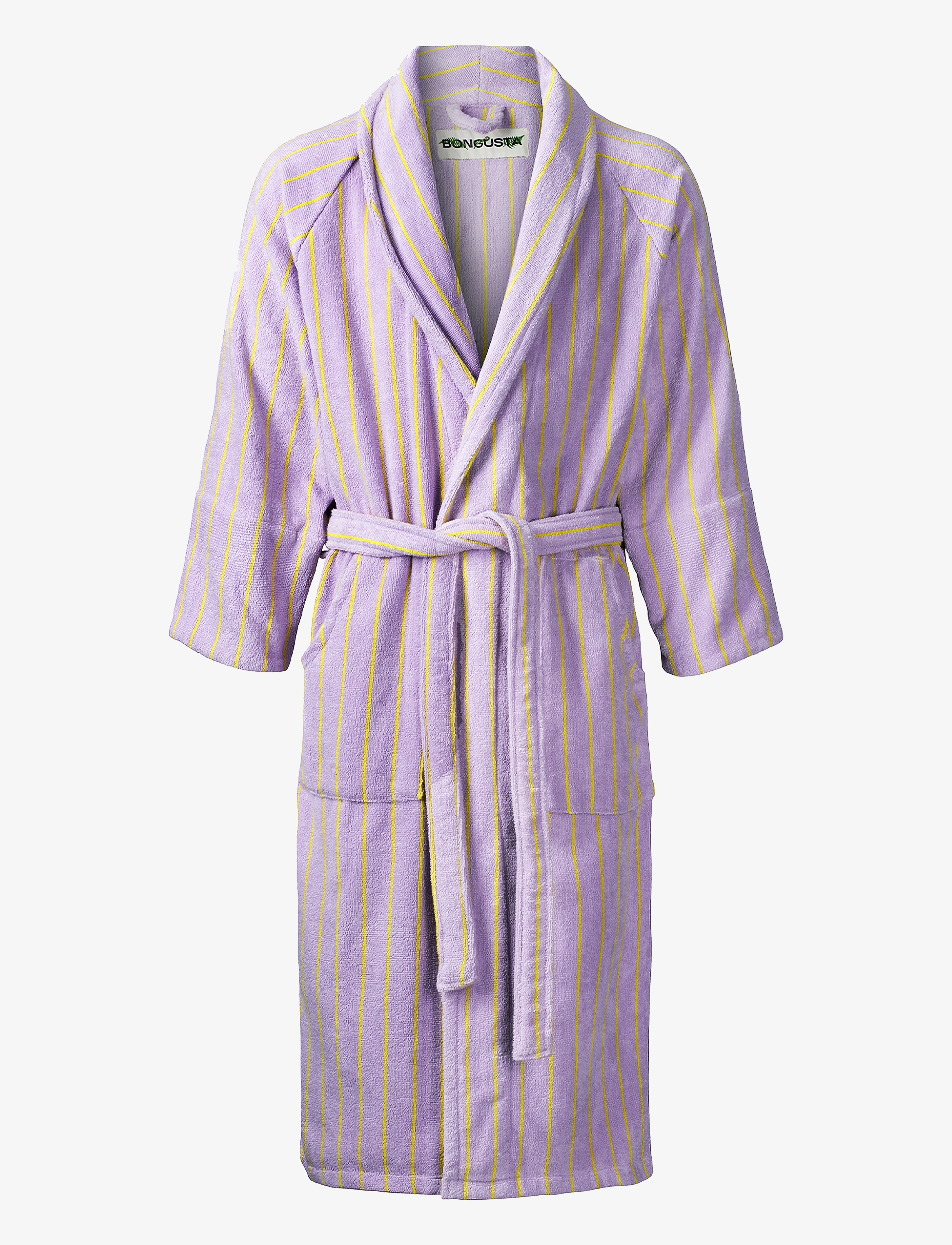Bongusta Naram Bathrobe Lilac & Neon Yellow, Morgenkåbe, Lila, Str: L/XL 138 cm