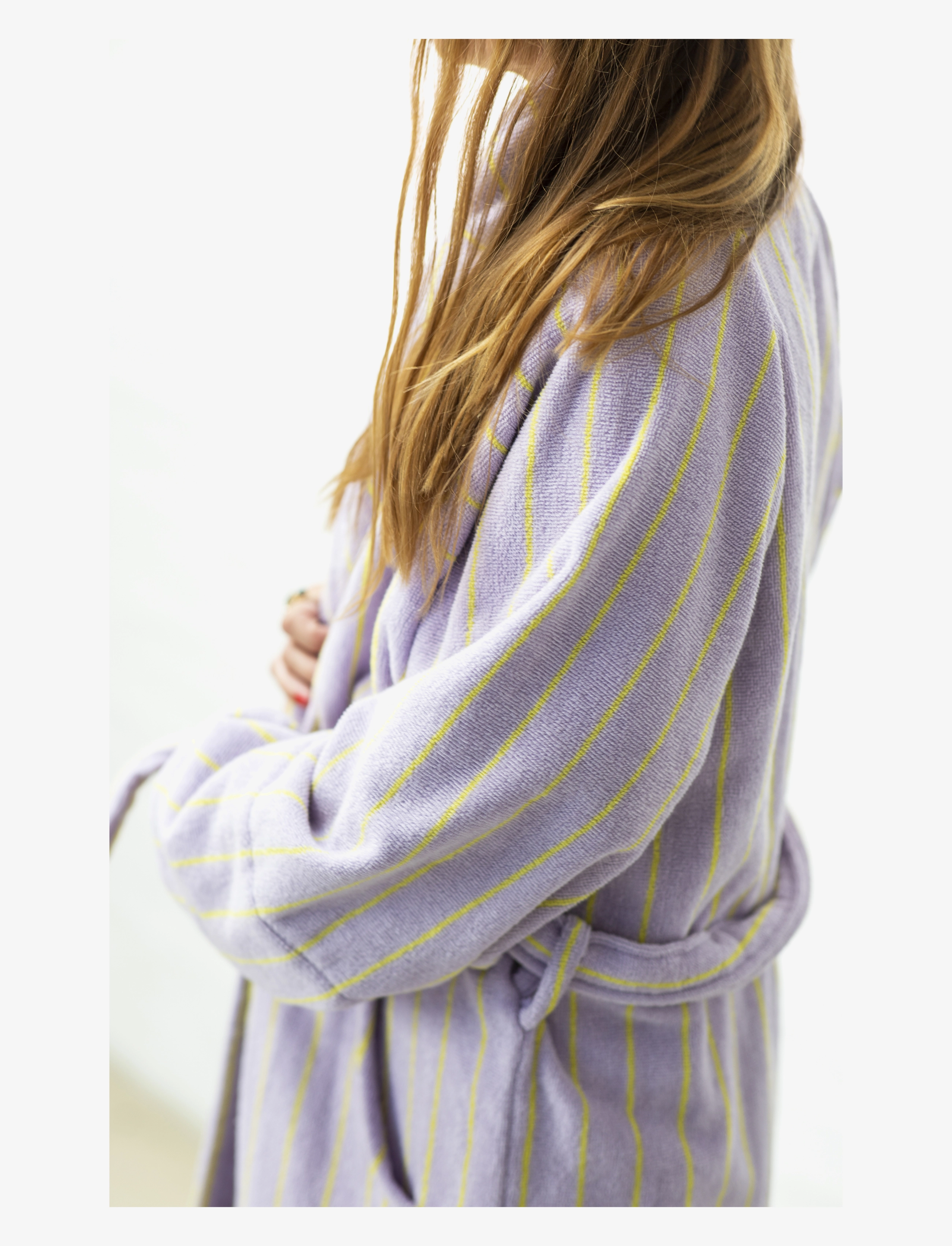 Bongusta Naram Bathrobe Lilac & Neon Yellow morgonrockar dam – bild 2