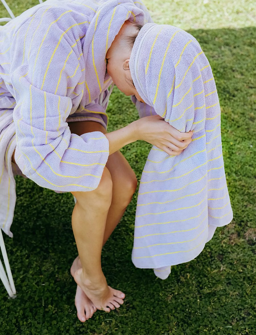 Bongusta - Naram Bathrobe - lilac & neon yellow - alltags-style - lilac & neon yellow - 3