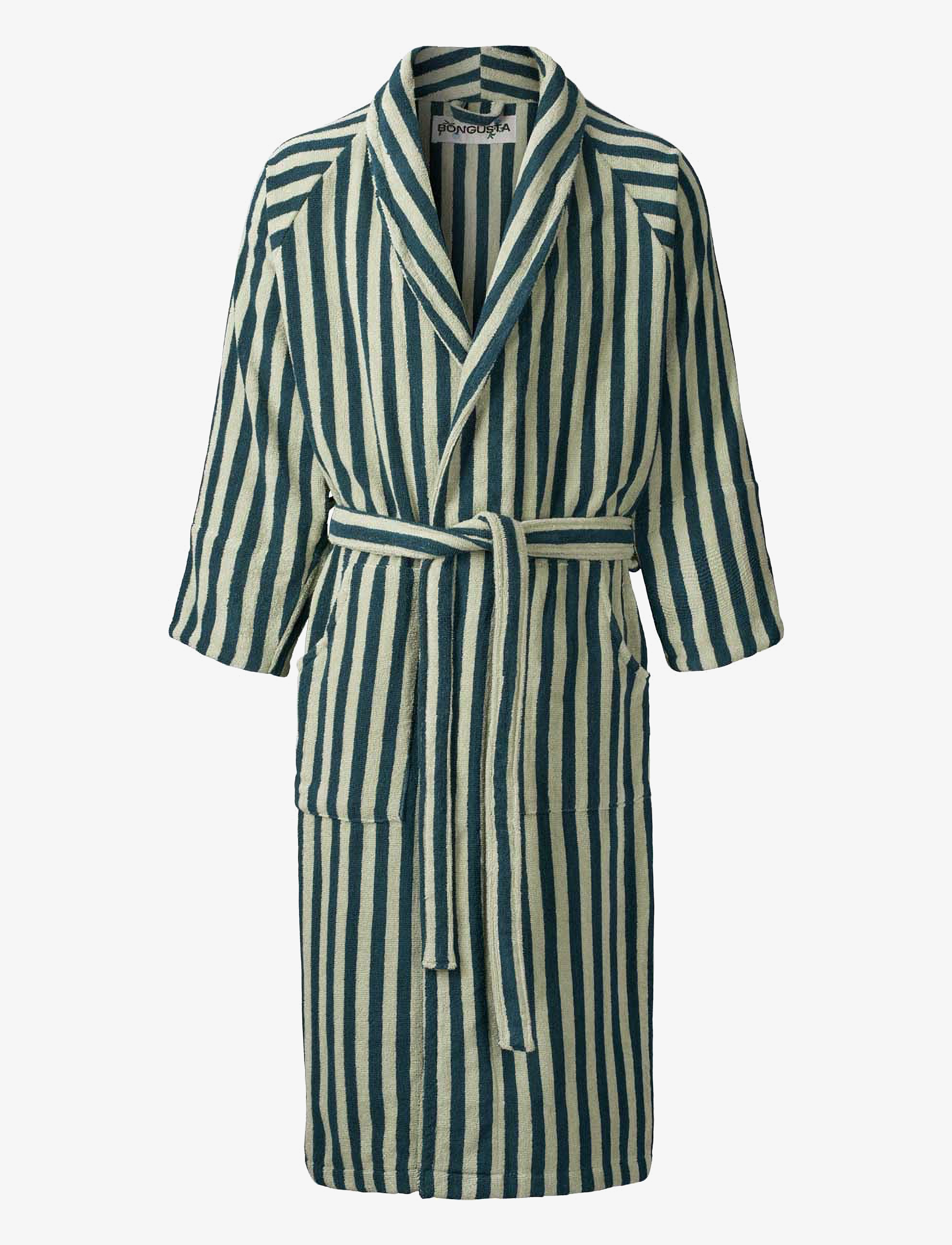 Bongusta Naram Bathrobe - seafoam & deep teal - Morgonrockar - SEA FOAM & DEEP TEAL / green