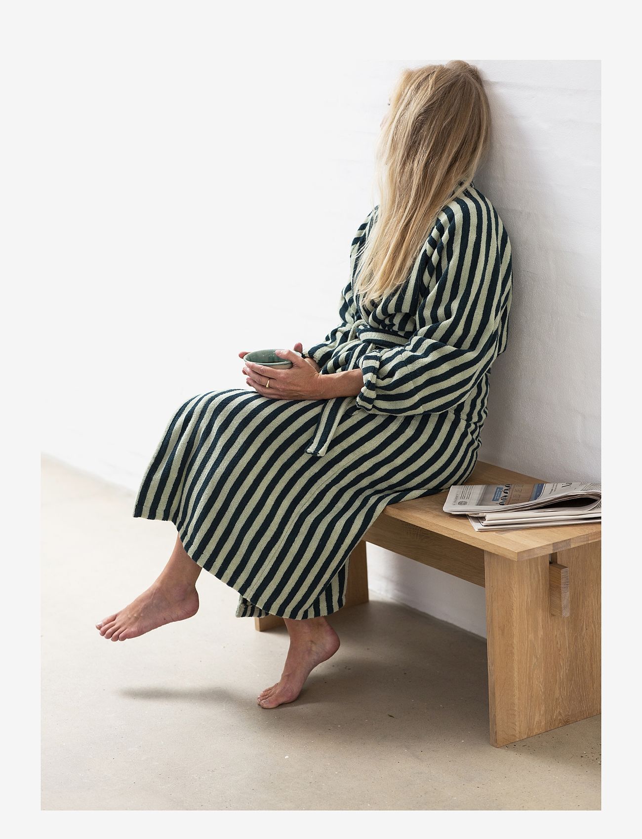 Bongusta - Naram Bathrobe - osta hinna alusel - sea foam & deep teal - 1