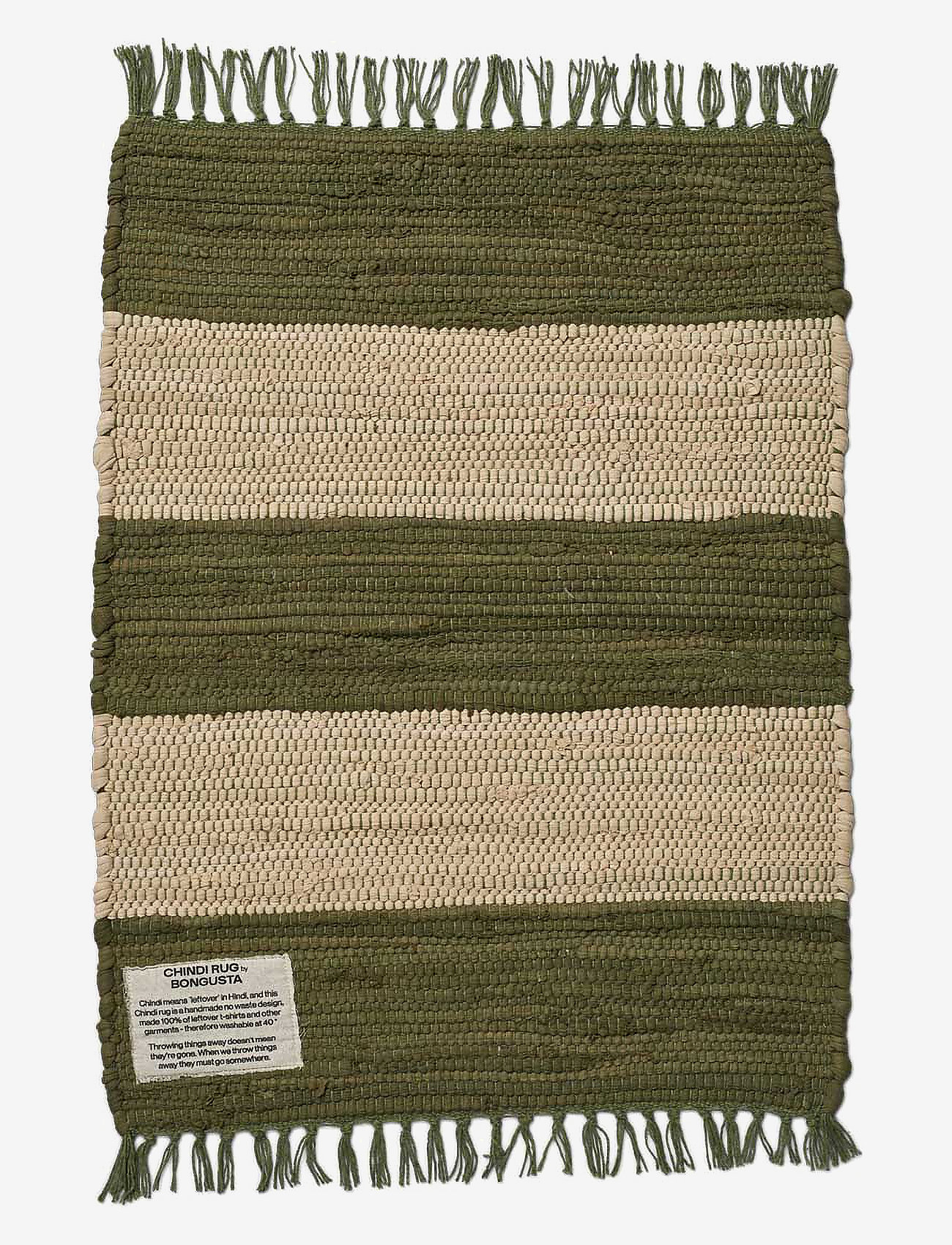 Bongusta - Chindi Rug 45 x 60 cm - osta hinnan perusteella - army & beige - 0
