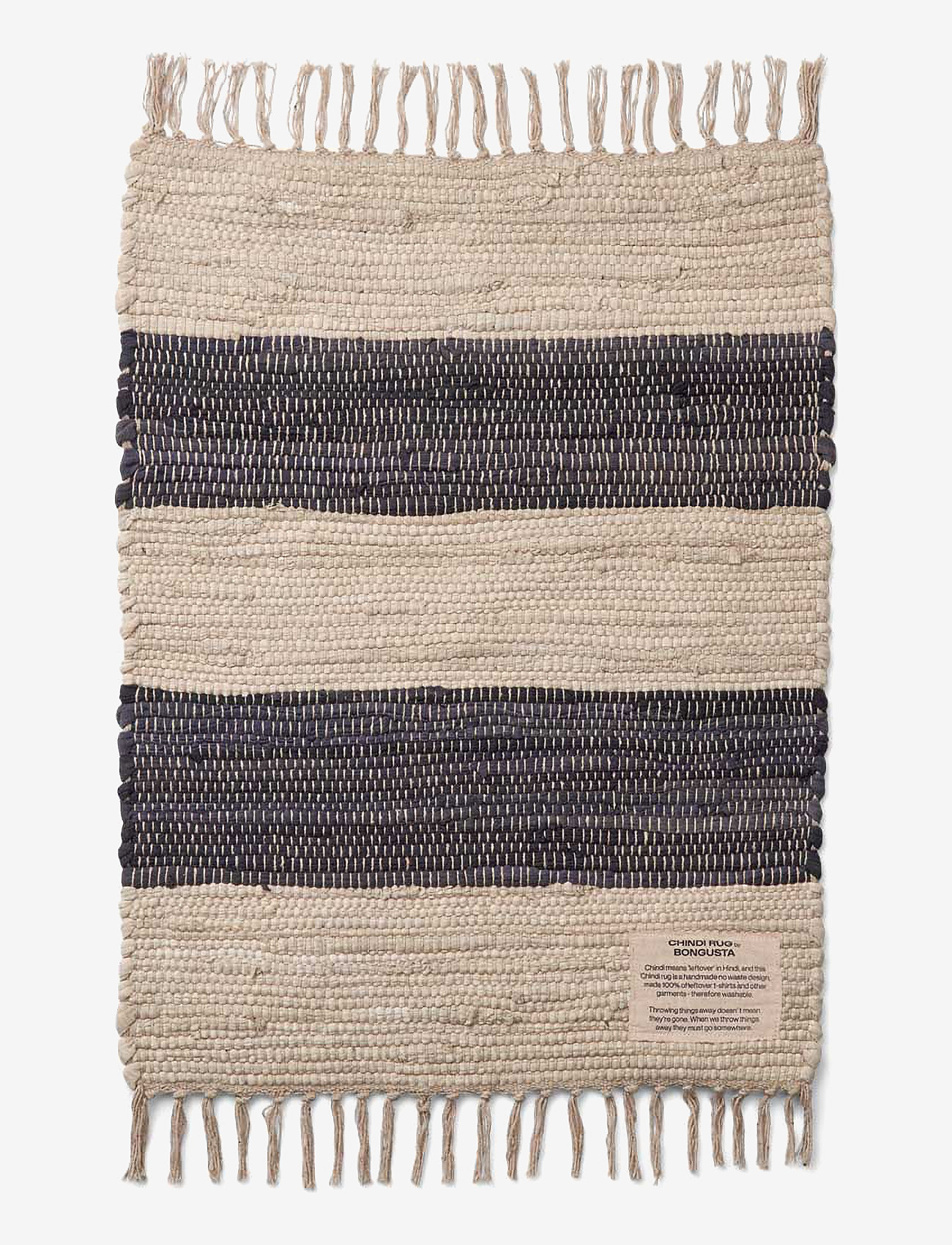 Bongusta - Chindi Rug 45 x 60 cm - laveste priser - grey & beige - 0