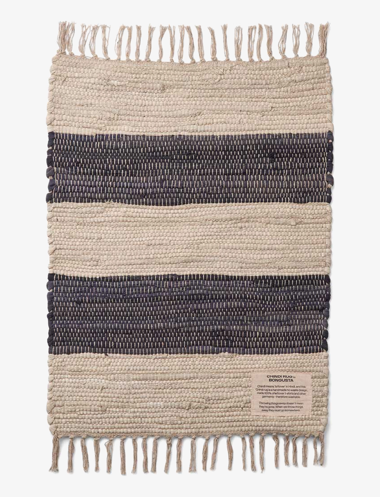 Chindi Rug 45 x 60 cm - GREY & BEIGE