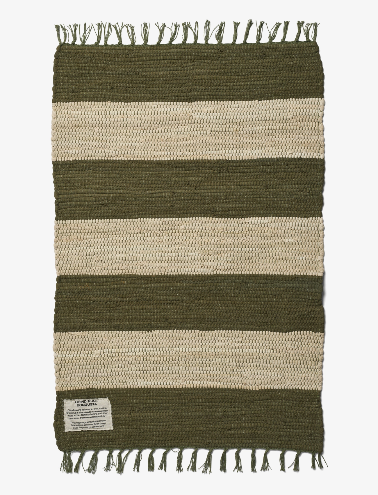 Bongusta Chindi Rug 60 x 90 cm - Vaibad - ARMY & BEIGE / green