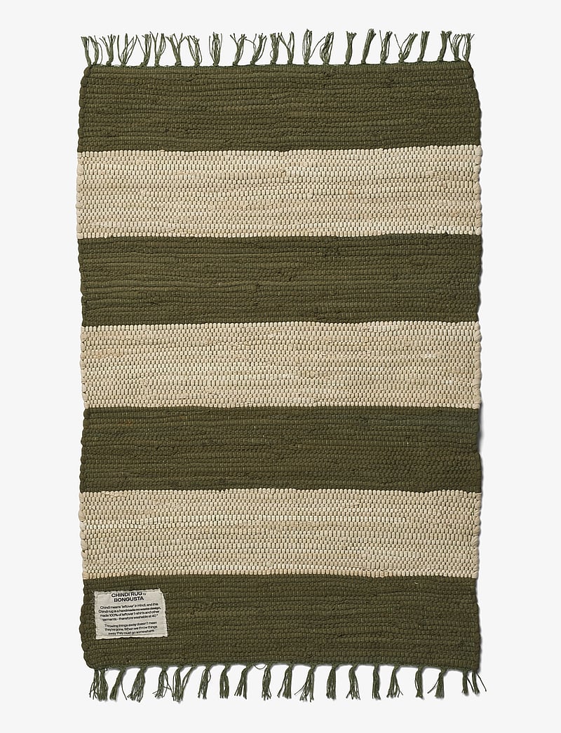 Bongusta - Chindi Rug 60 x 90 cm - rektangulära mattor - army & beige - 1
