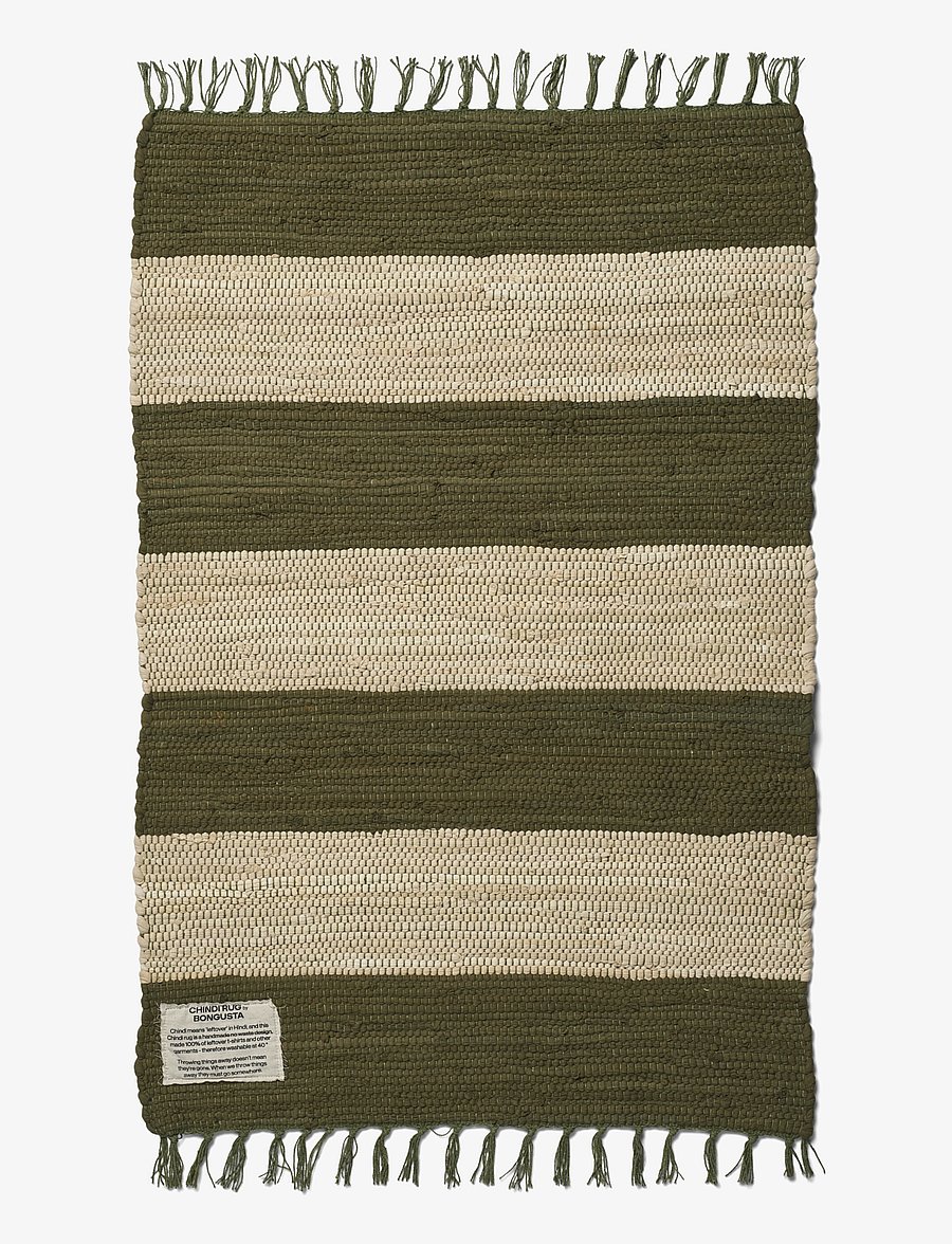 Bongusta - Chindi Rug 60 x 90 cm - rechteckig teppiche - army & beige - 1
