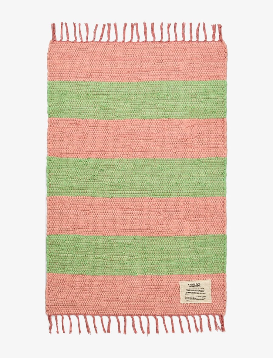 Bongusta - Chindi Rug 60 x 90 cm - rektangulære tæpper - bubblegum & bright green - 1