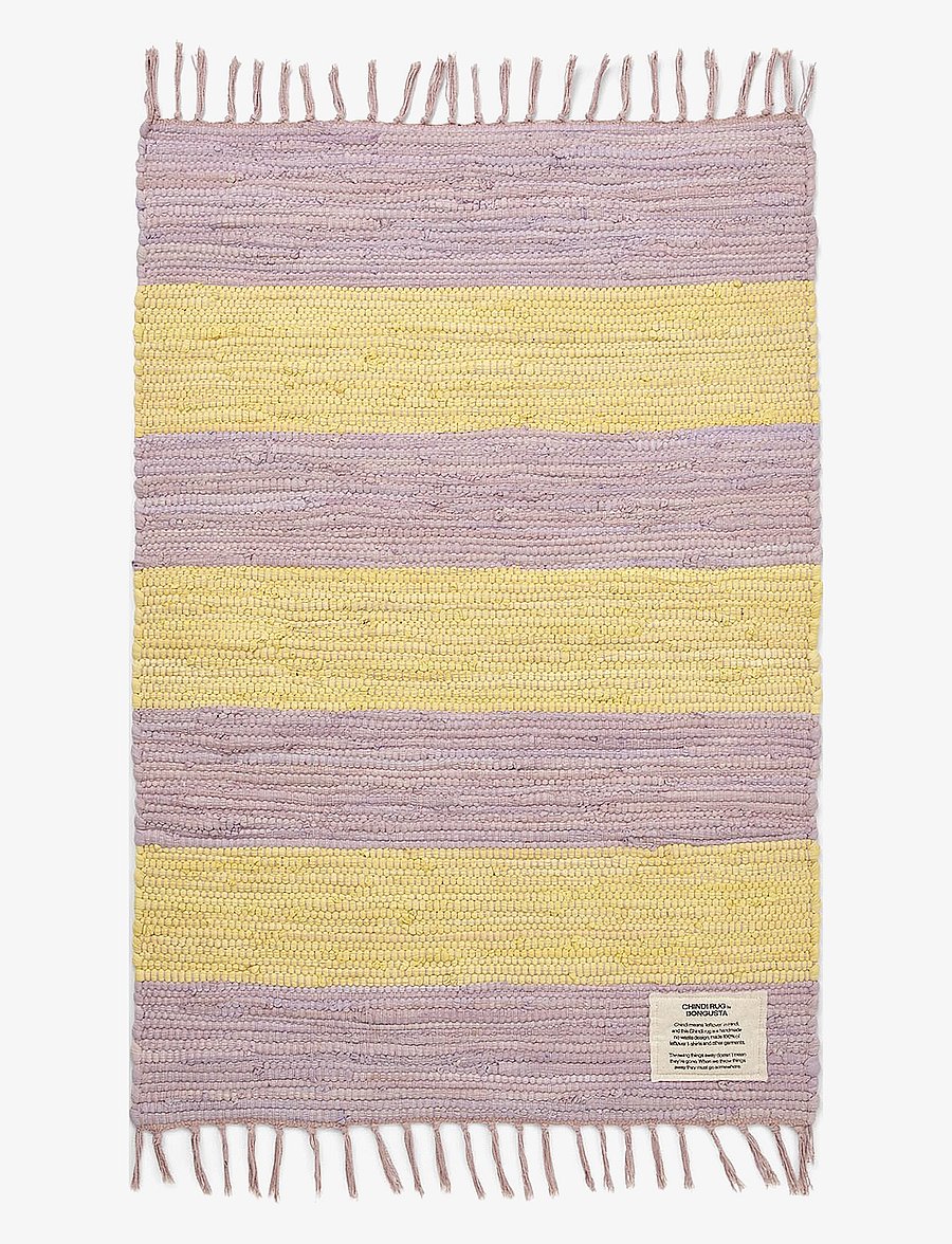 Bongusta - Chindi Rug 60 x 90 cm - rektangulære tæpper - lilac & neon yellow - 1