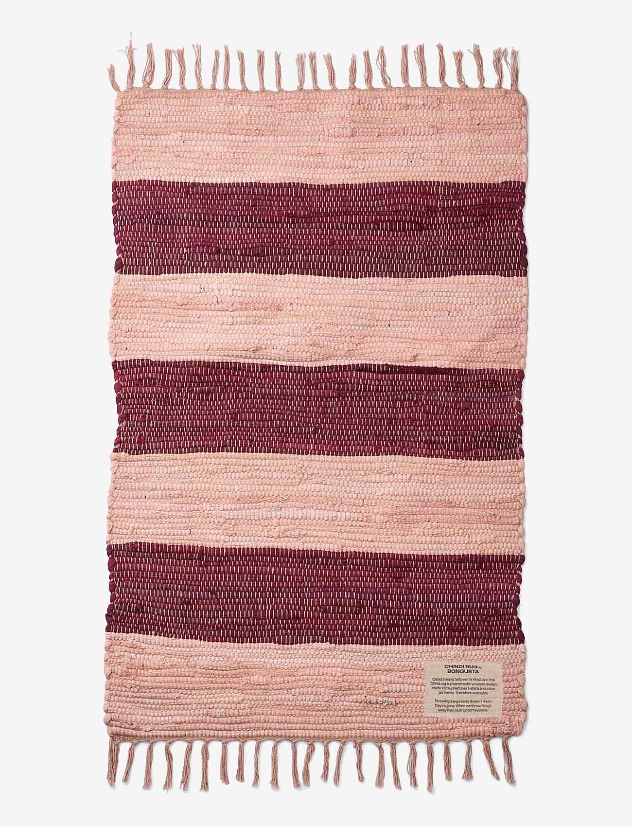 Bongusta - Chindi rug - cotton rugs & rag rugs - wine & peach - 0