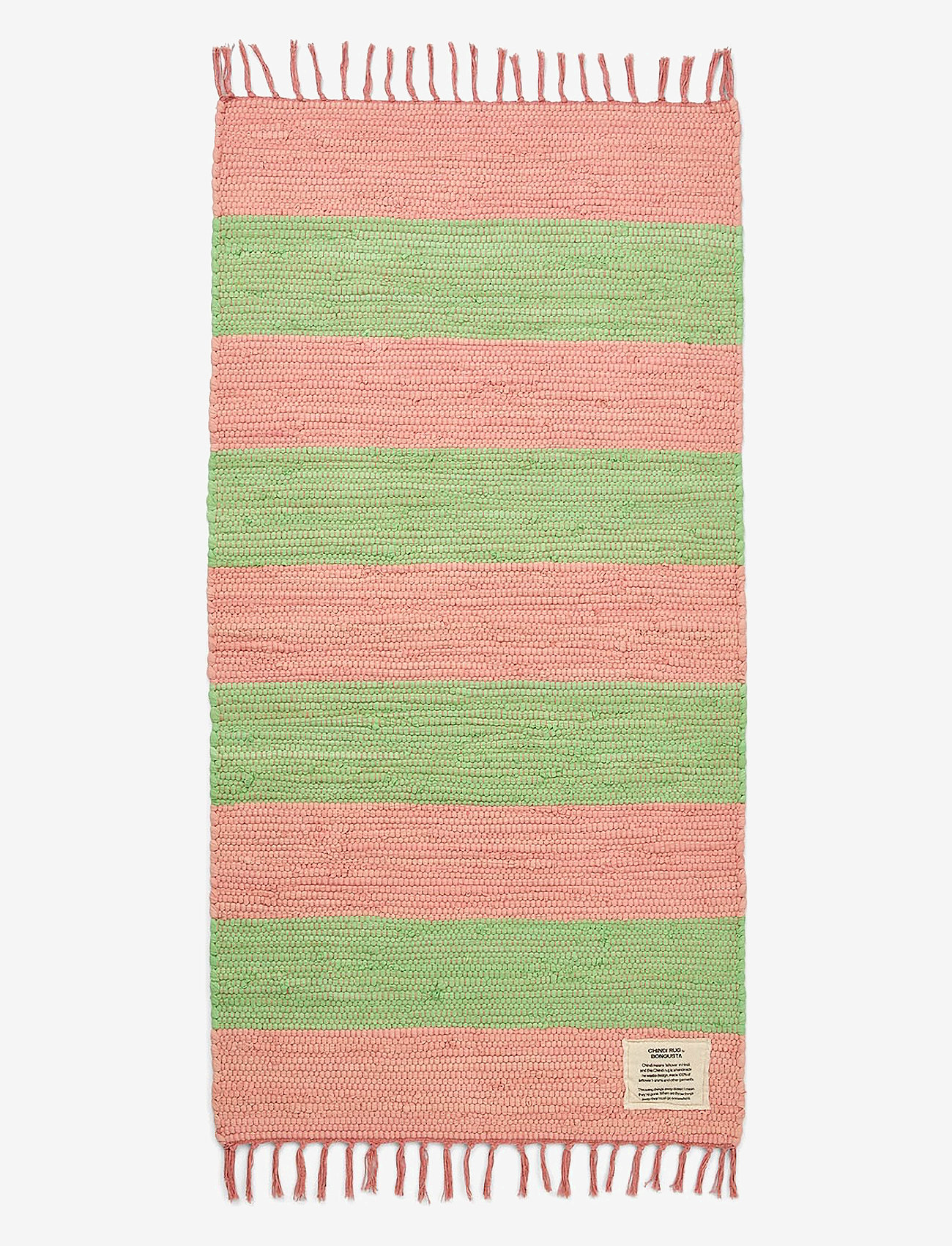 Bongusta - Chindi Rug 60 x 120 cm - rektangulære tæpper - bubblegum & bright green - 1