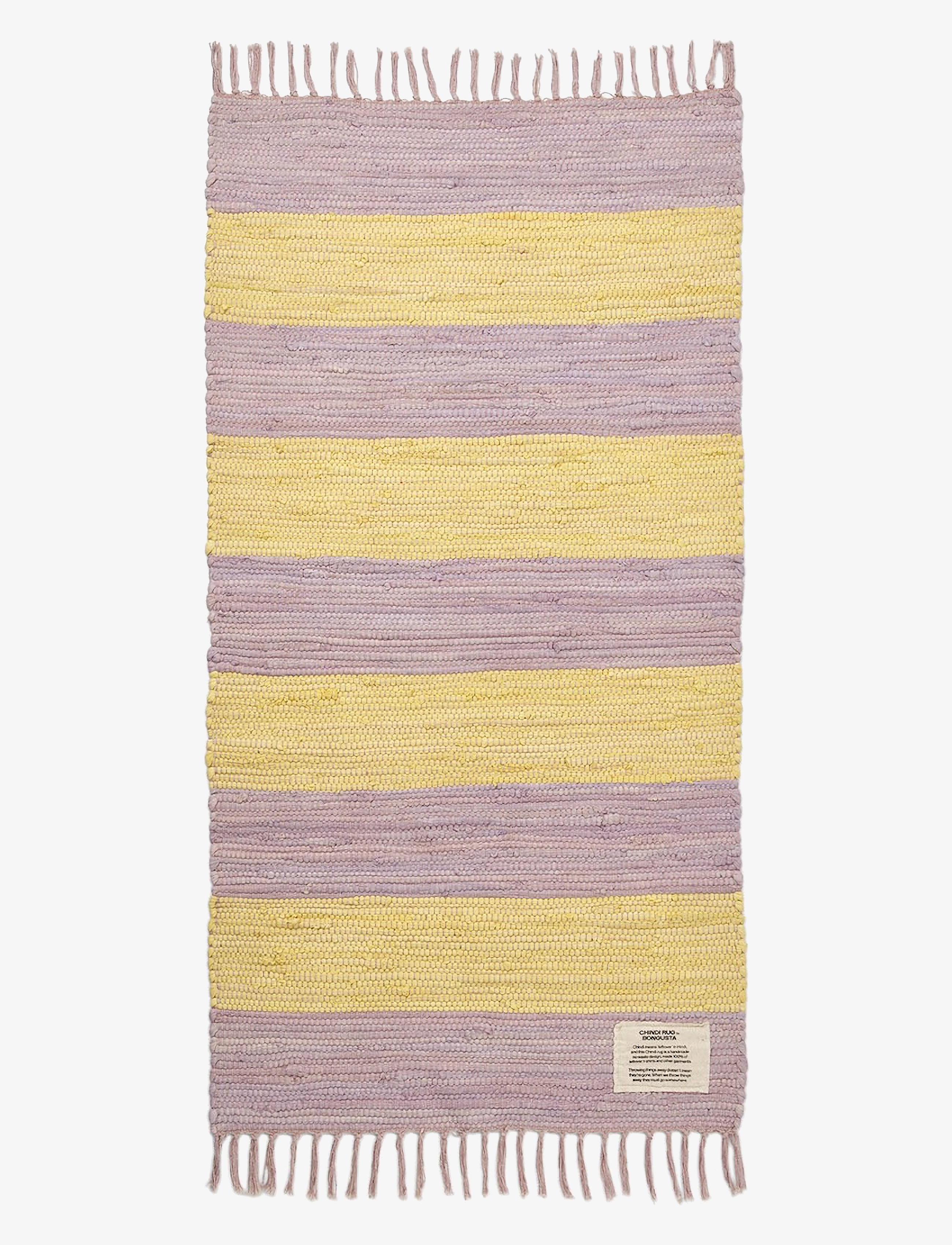 Chindi Rug 60 x 120 cm - LILAC & NEON YELLOW