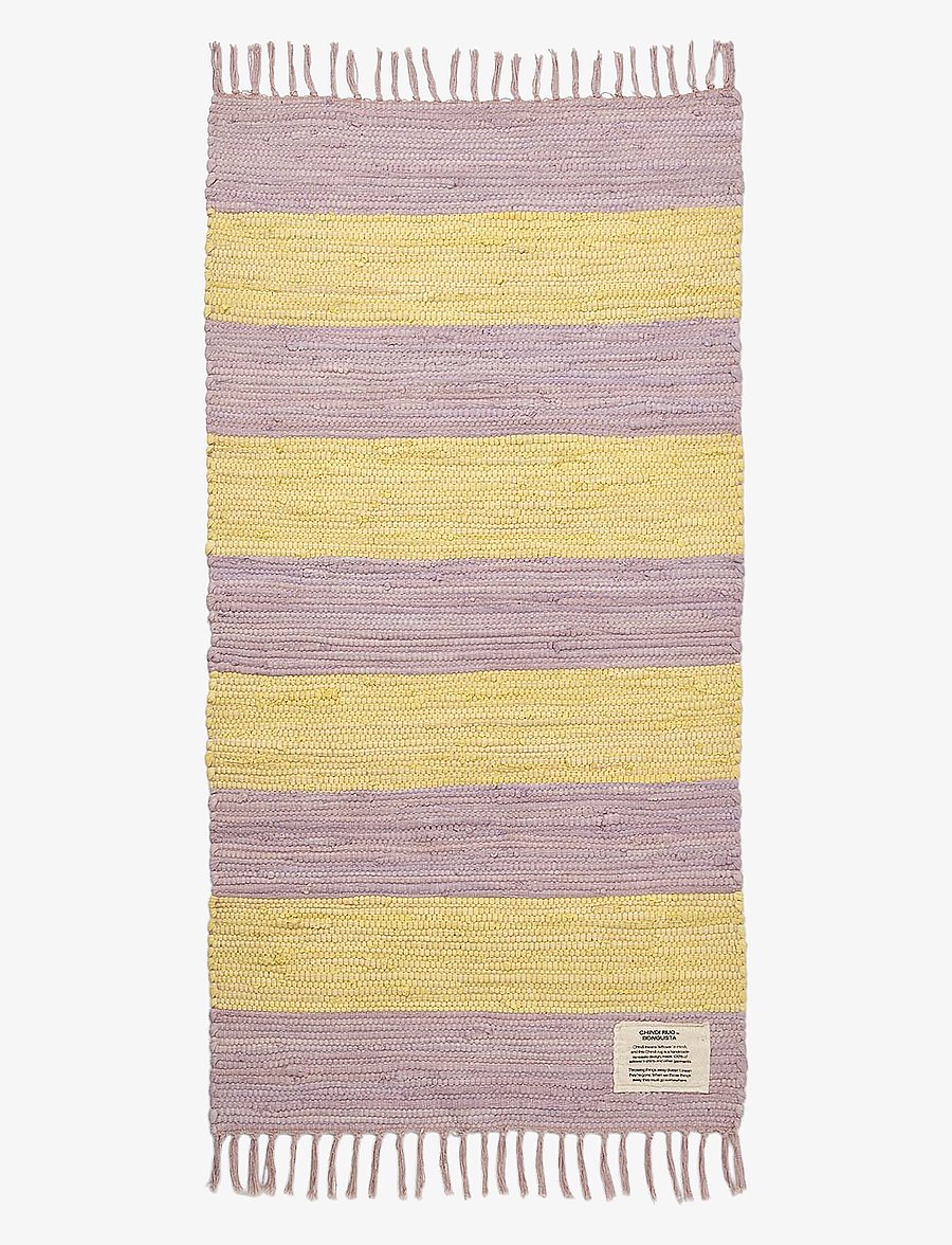Bongusta - Chindi Rug 60 x 120 cm - puuvillased vaibad & kaltsuvaip - lilac & neon yellow - 1