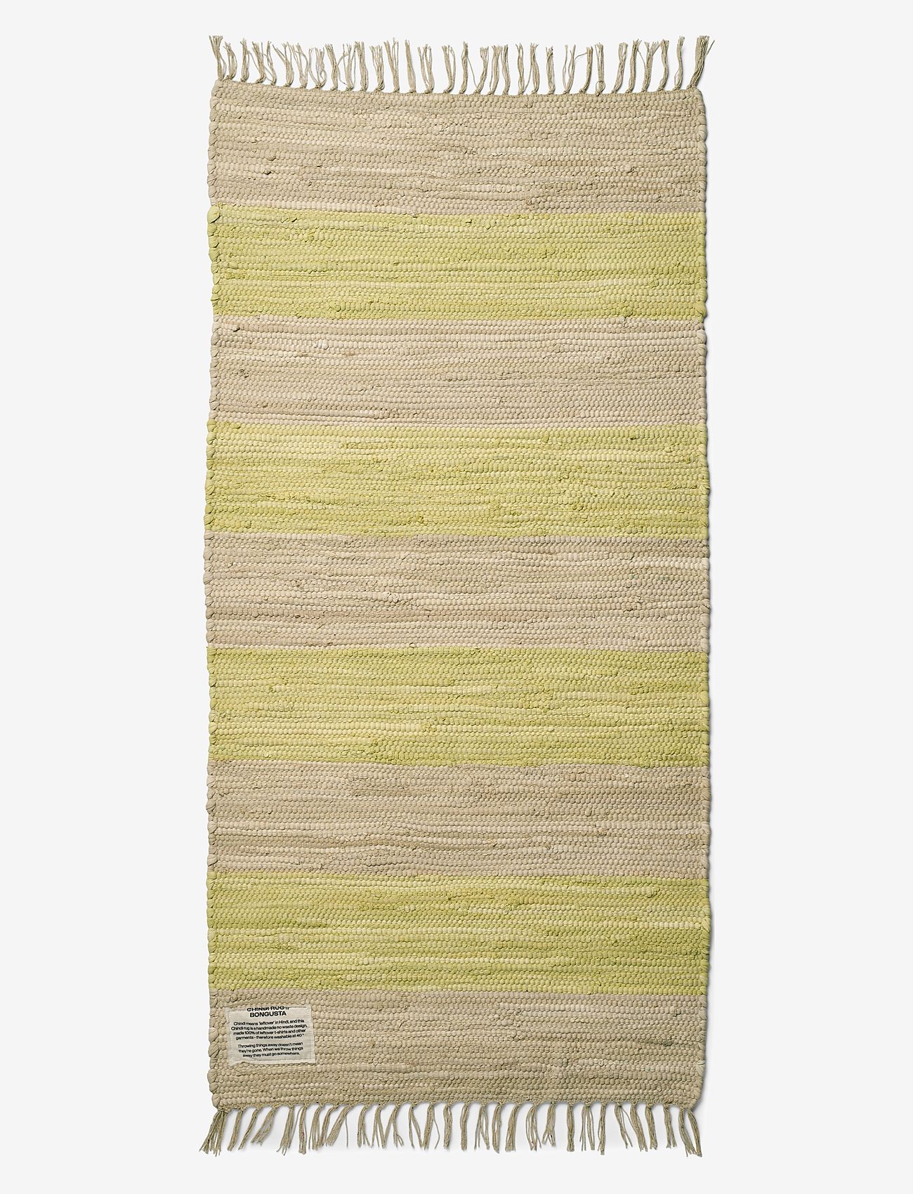 Bongusta - Chindi Rug 60 x 120 cm - rektangulære tæpper - neon yellow & creme - 1