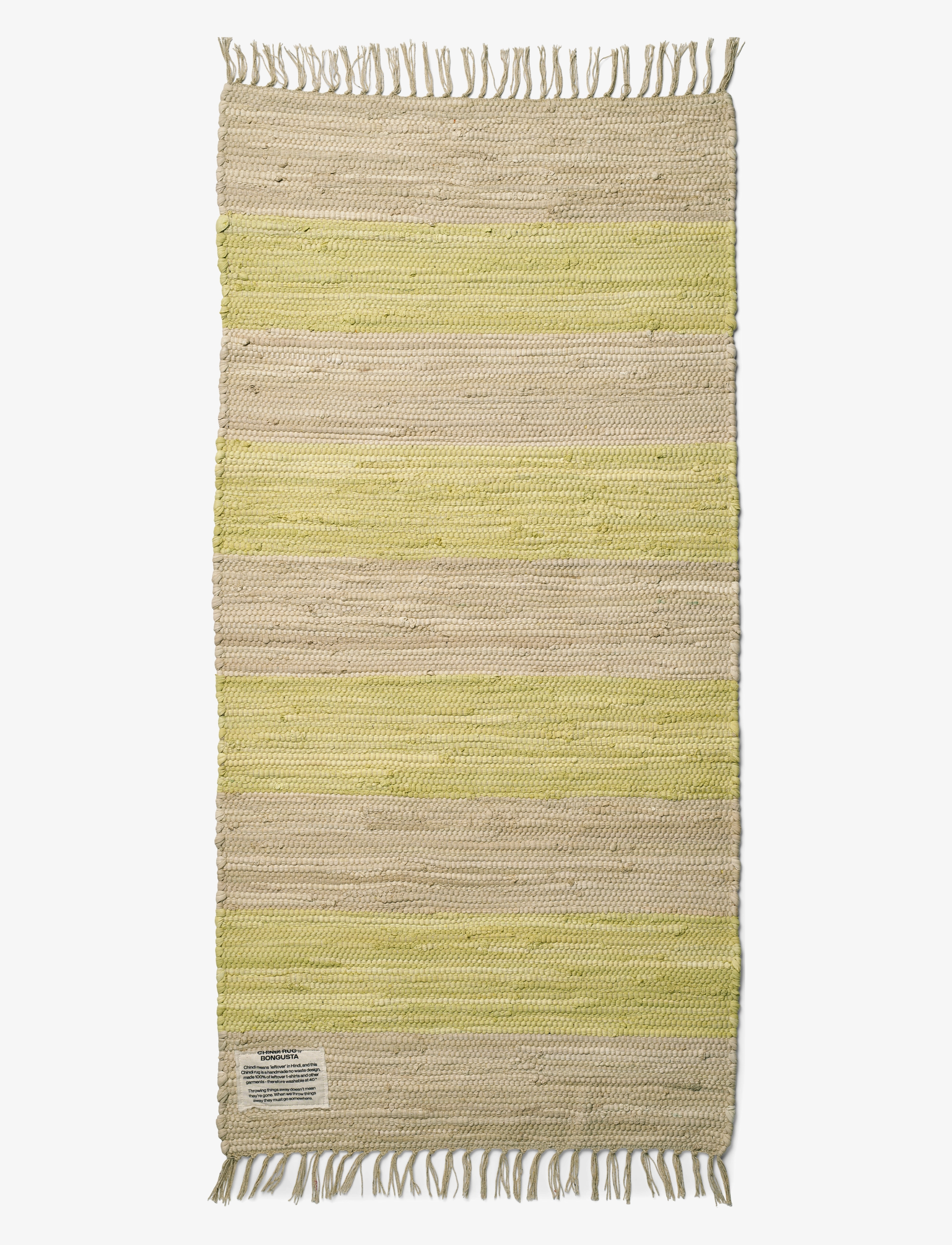 Bongusta Chindi Rug 60 x 120 cm - Tæpper - NEON YELLOW & CREME / yellow