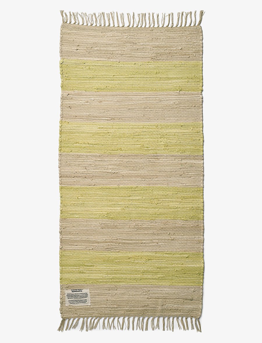 Bongusta - Chindi Rug 60 x 120 cm - rechteckig teppiche - neon yellow & creme - 1
